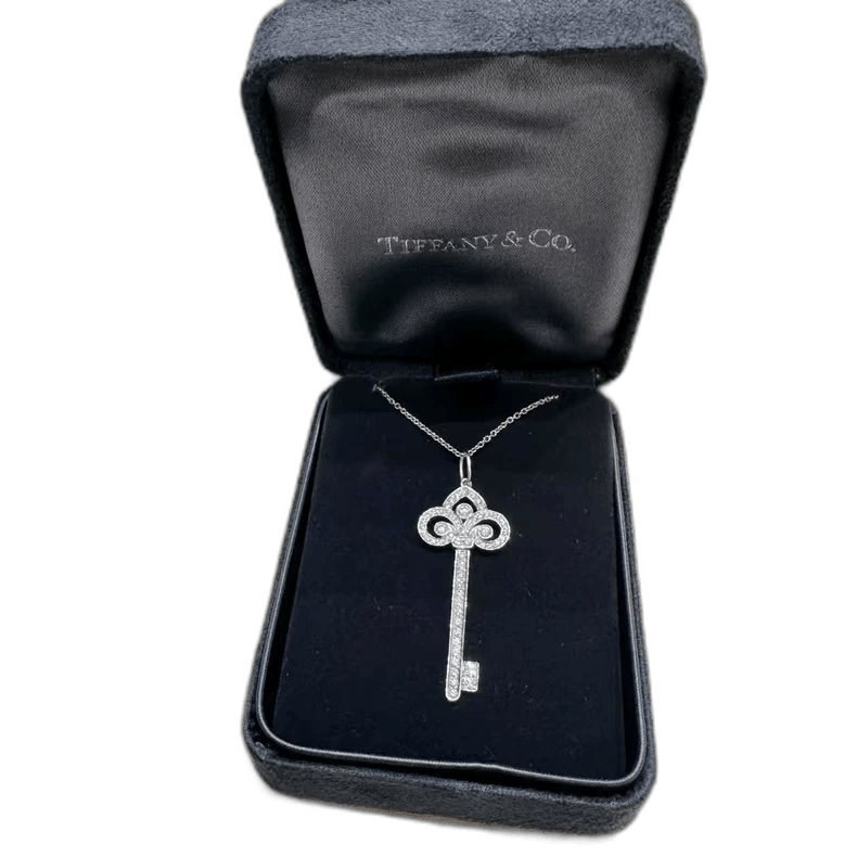 Tiffany & Co. Tiffany & Co. Platinum Diamond Key Necklace Size ONE SIZE - 1 Thumbnail