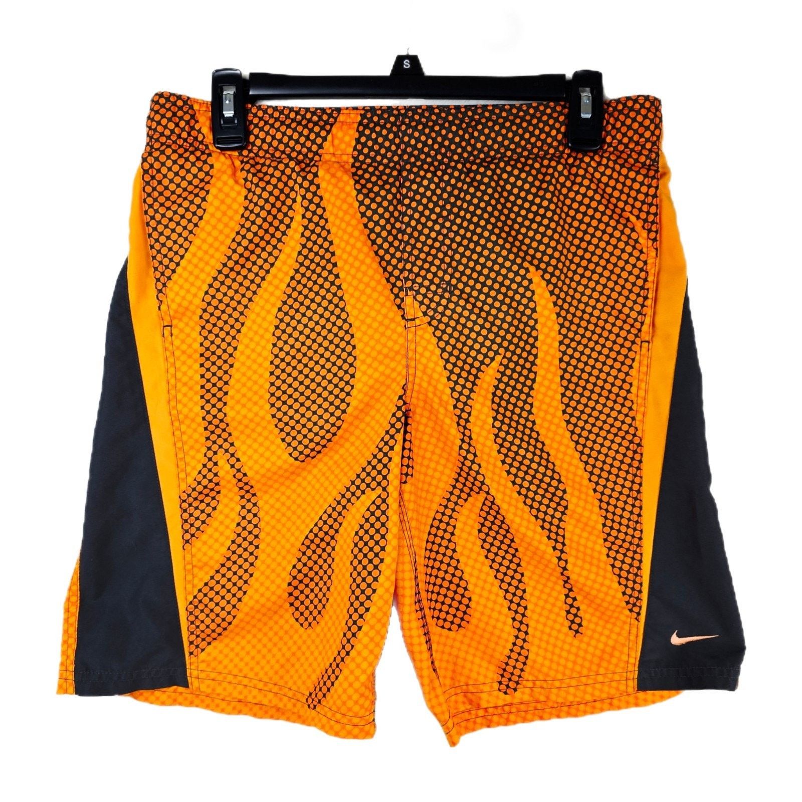 Nike Vintage Nike Flame Boardshorts Medium Orange Swim Trunks Size US 31 - 1 Thumbnail