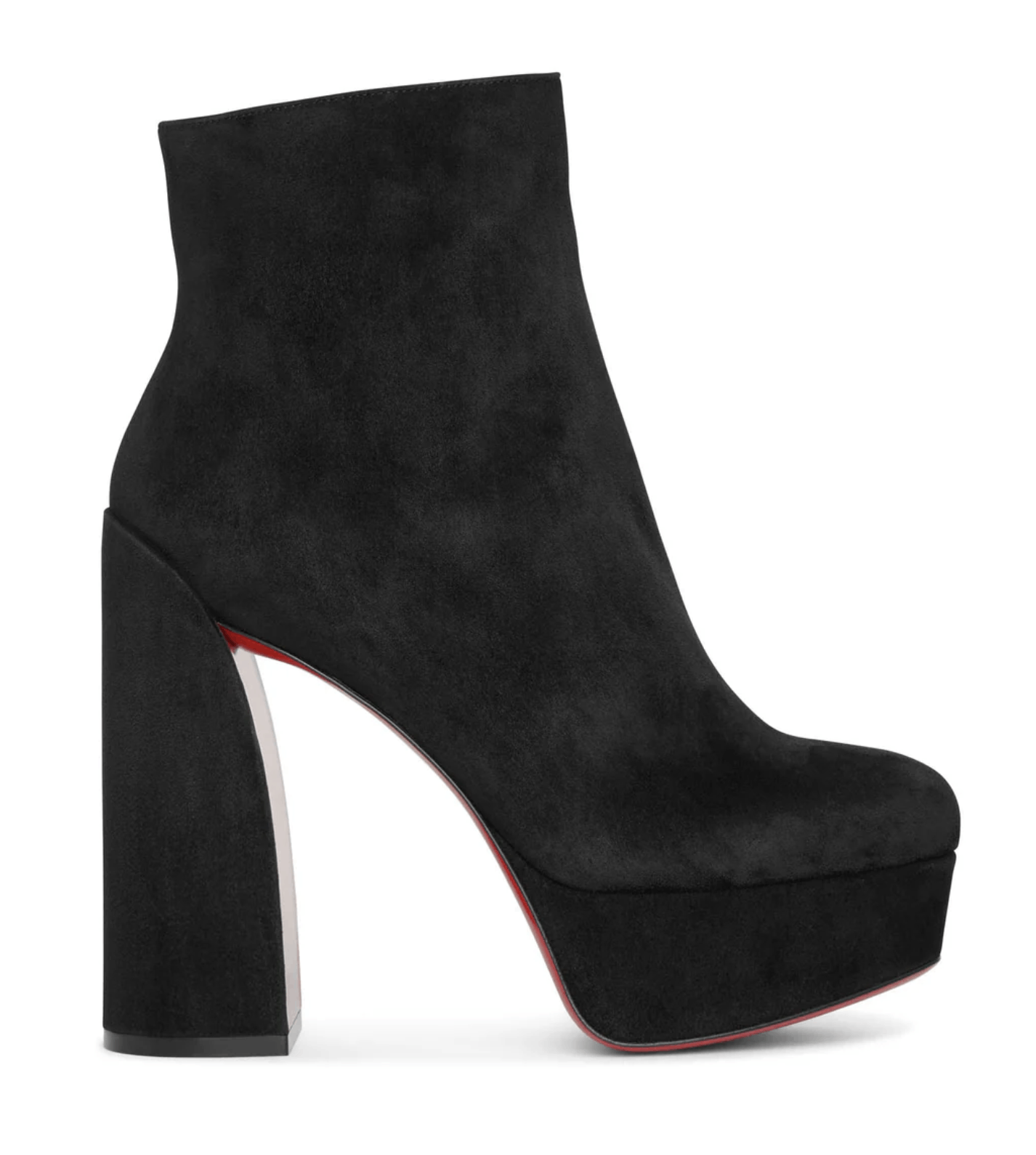Christian Louboutin Movida Booty 130 Black Suede Platform Block Heel Bootie 37 Size US 7 / IT 37 - 1 Thumbnail