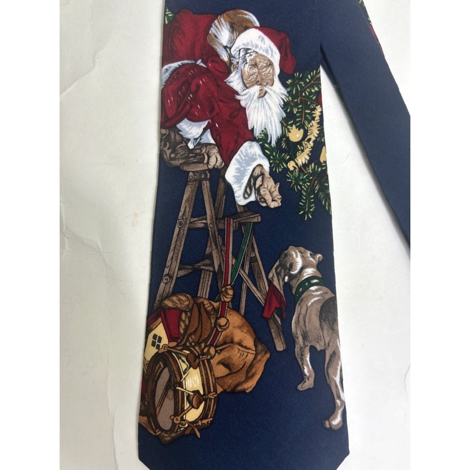 Vintage VTG 1996 NORMAN ROCKWELL Saturday Evening Post SANTA IN DISTRESS Necktie Size ONE SIZE - 3 Thumbnail
