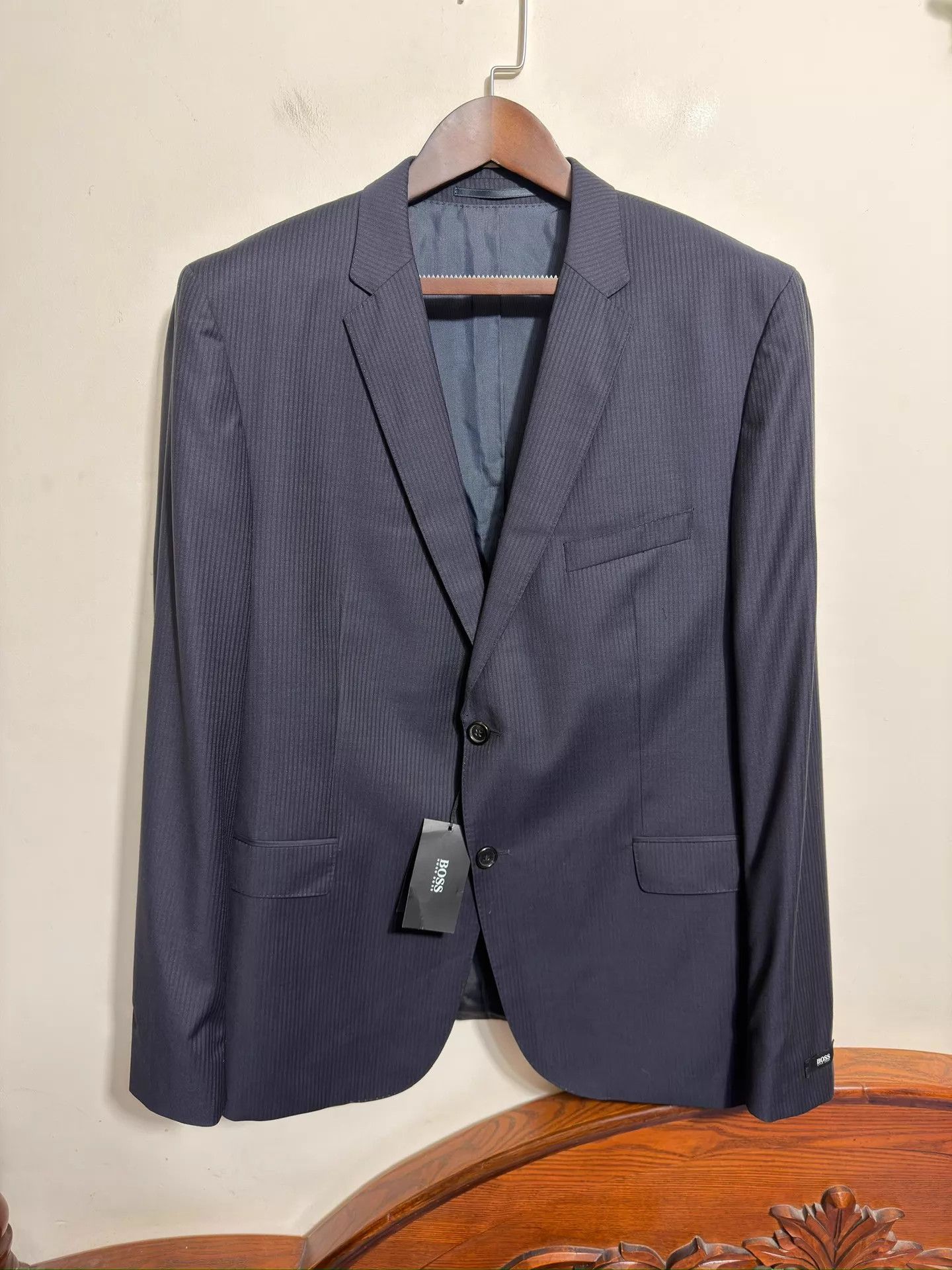Hugo Hugo Boss Black Label Slim Navy Stripe Blazer 56 Size US XL / EU 56 / 4 - 1 Thumbnail