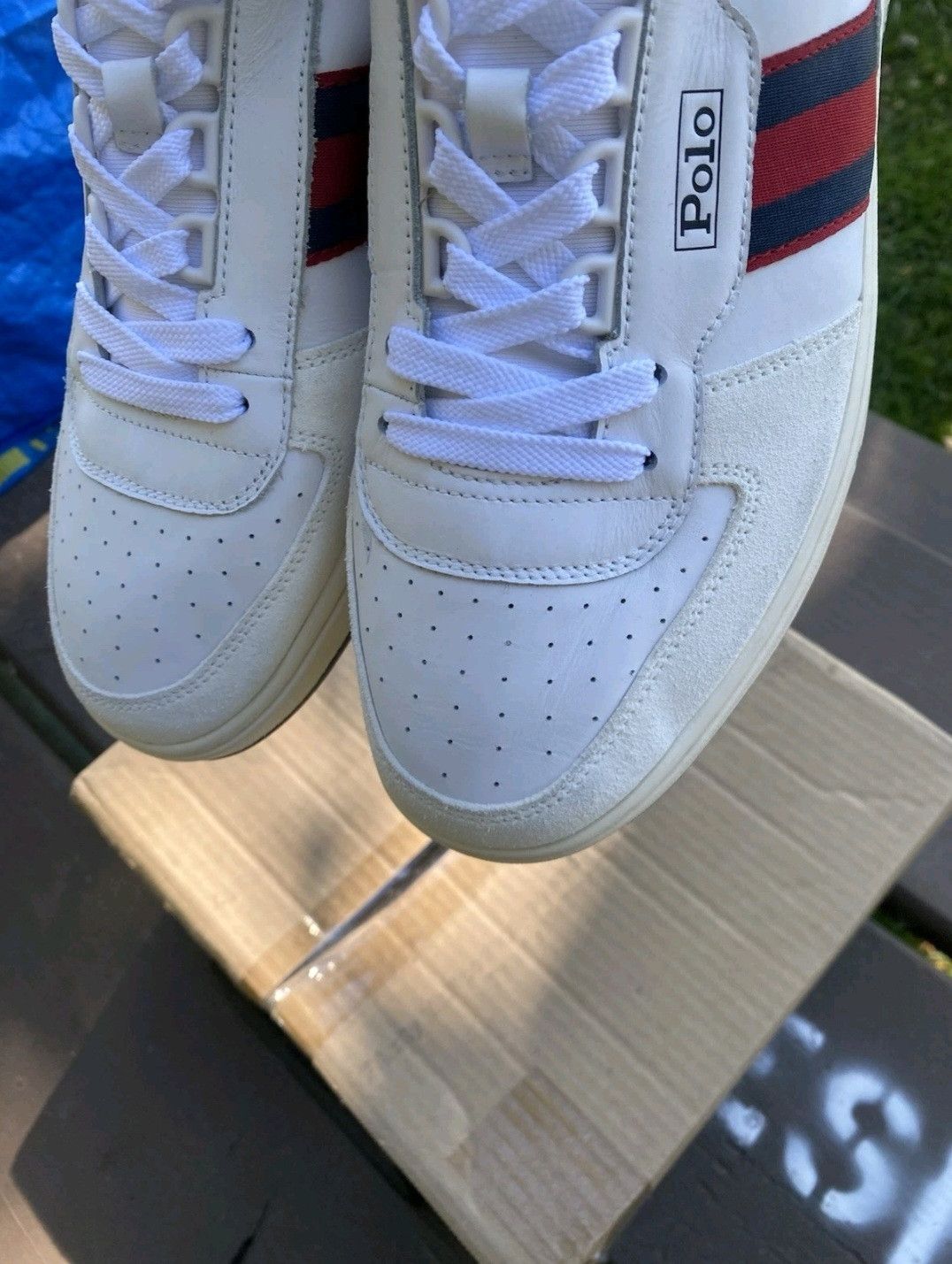 Ralph Lauren Ralph Lauren Polo Court Sneakers White Navy Red Retro 005 Size US 11.5 / EU 44-45 - 8 Thumbnail