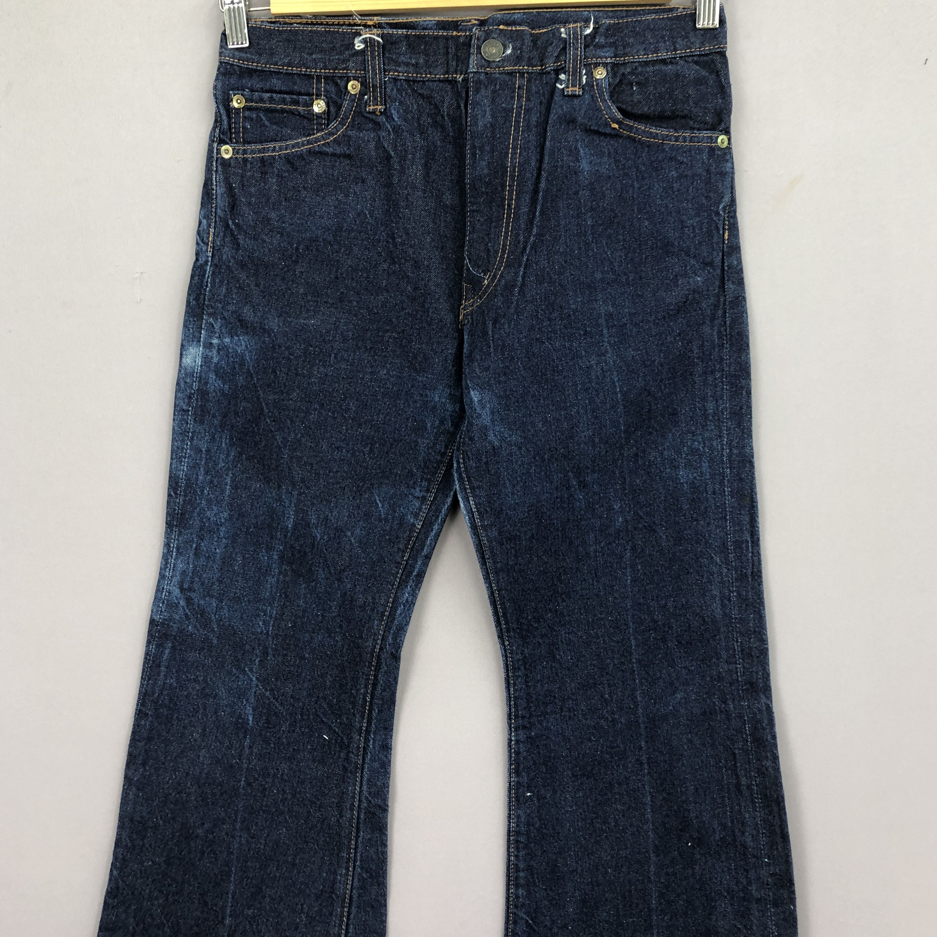 Japanese Brand Vintage 70s Edwin Flare Jeans Bootcut Wide Leg Denim GF30286 Size 24" / US 00 / IT 34 - 3 Thumbnail