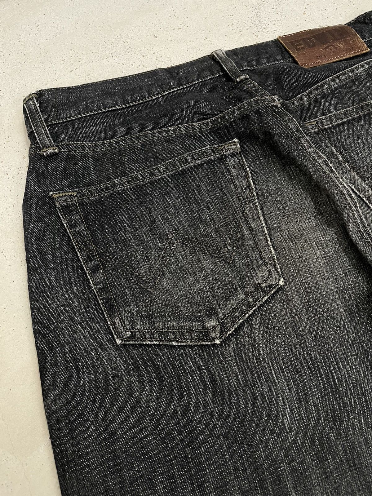 Edwin × Japanese Brand Edwin 403 International Basic Black Washed Distressed Denim Size US 32 / EU 48 - 17 Thumbnail