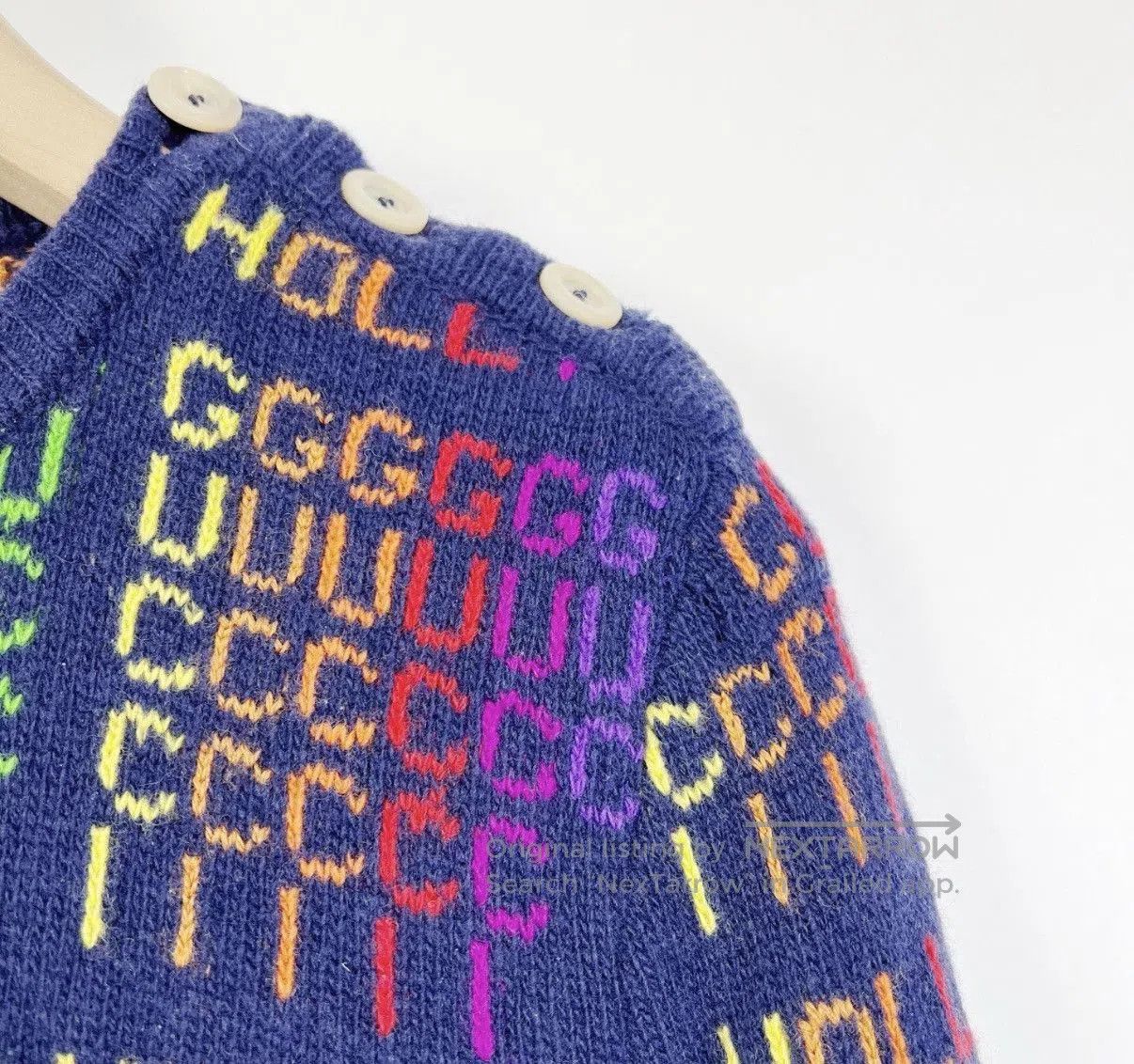 Gucci Blue XS Sweater with Colorful Pattern. Size US XS / EU 42 / 0 - 5 Thumbnail
