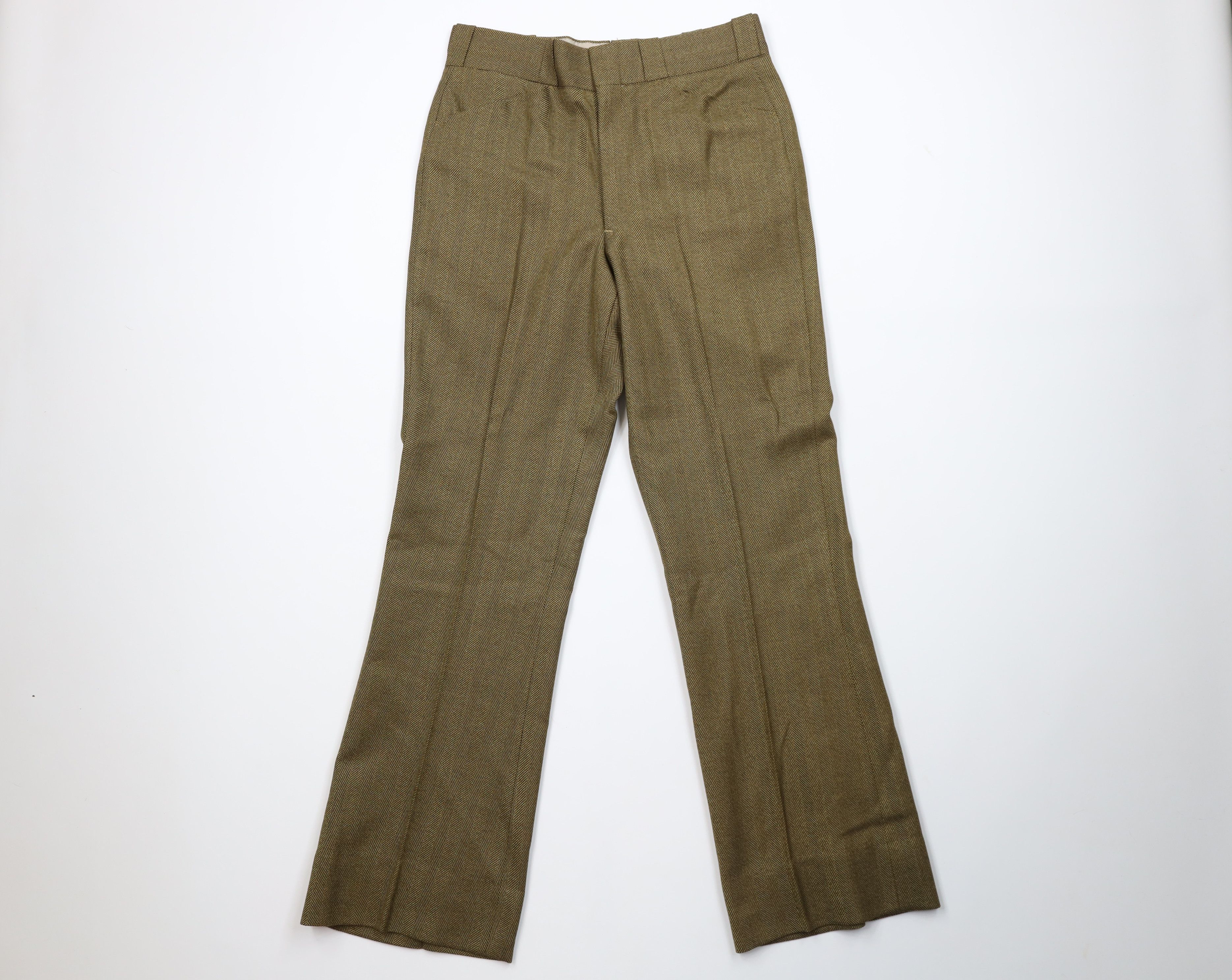 Vintage Vintage 70s Streetwear Herringbone Wide Leg Chino Pants USA Size US 30 / EU 46 - 1 Thumbnail