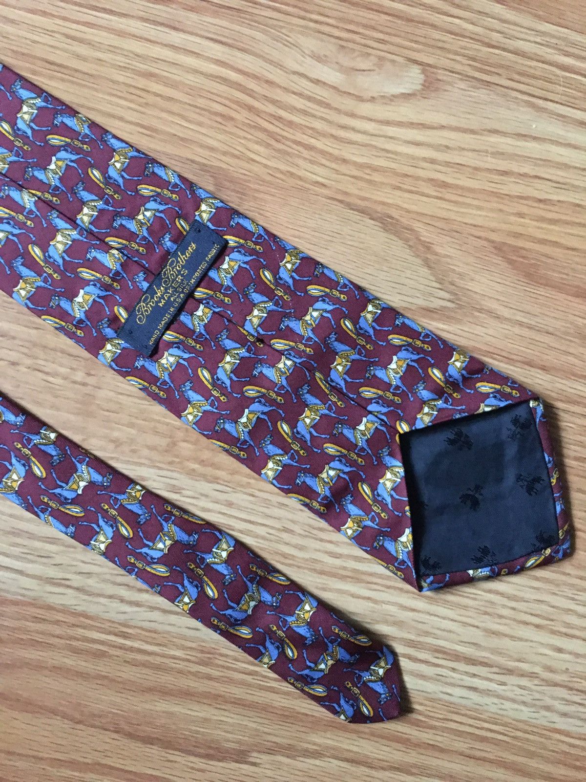 Brooks Brothers × Designer Brooks Brothers Designer Horses Print Silk Mens Tie Size ONE SIZE - 3 Thumbnail