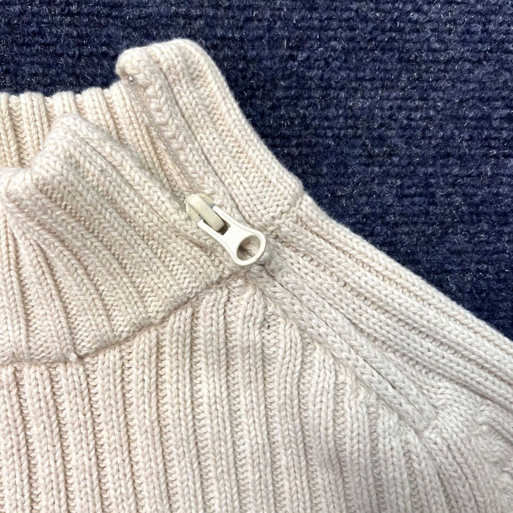 Vintage VINTAGE Jeanne Pierre Sweater Womens M White 1/4 Zip Mock Neck Knit Shirt Pullover Casual Knitwear Size M / US 6-8 / IT 42-44 - 2 Thumbnail