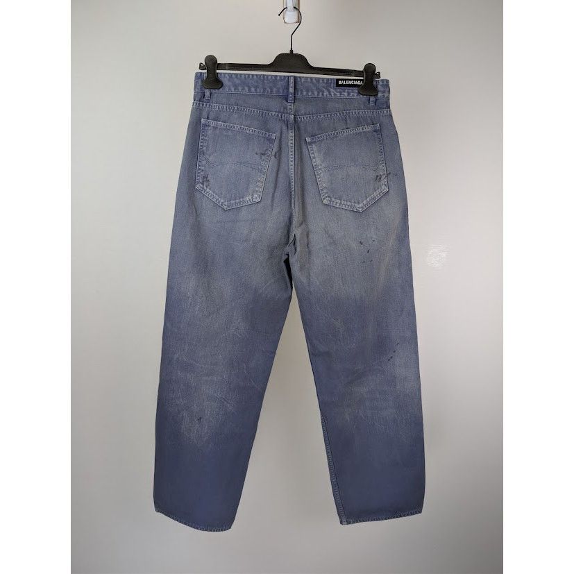 Balenciaga o1rshd1 Unisex Loose fit Jeans in Workwear Purple Size US 32 / EU 48 - 13 Thumbnail