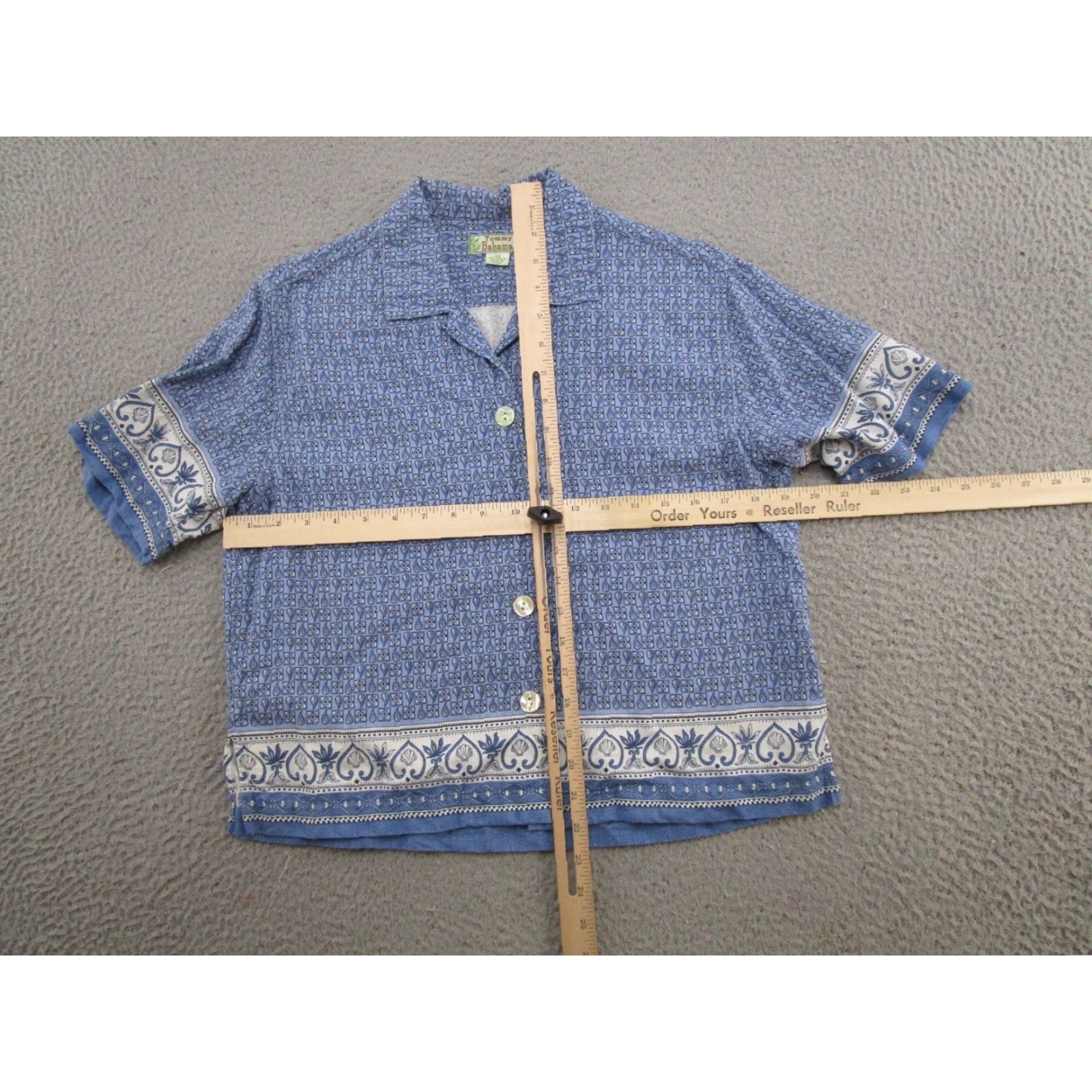 Tommy Bahama VINTAGE Womens Tommy Bahama Silk Geometric Hawaiian Short Sleeve Button Shirt XS Size XS / US 0-2 / IT 36-38 - 3 Thumbnail