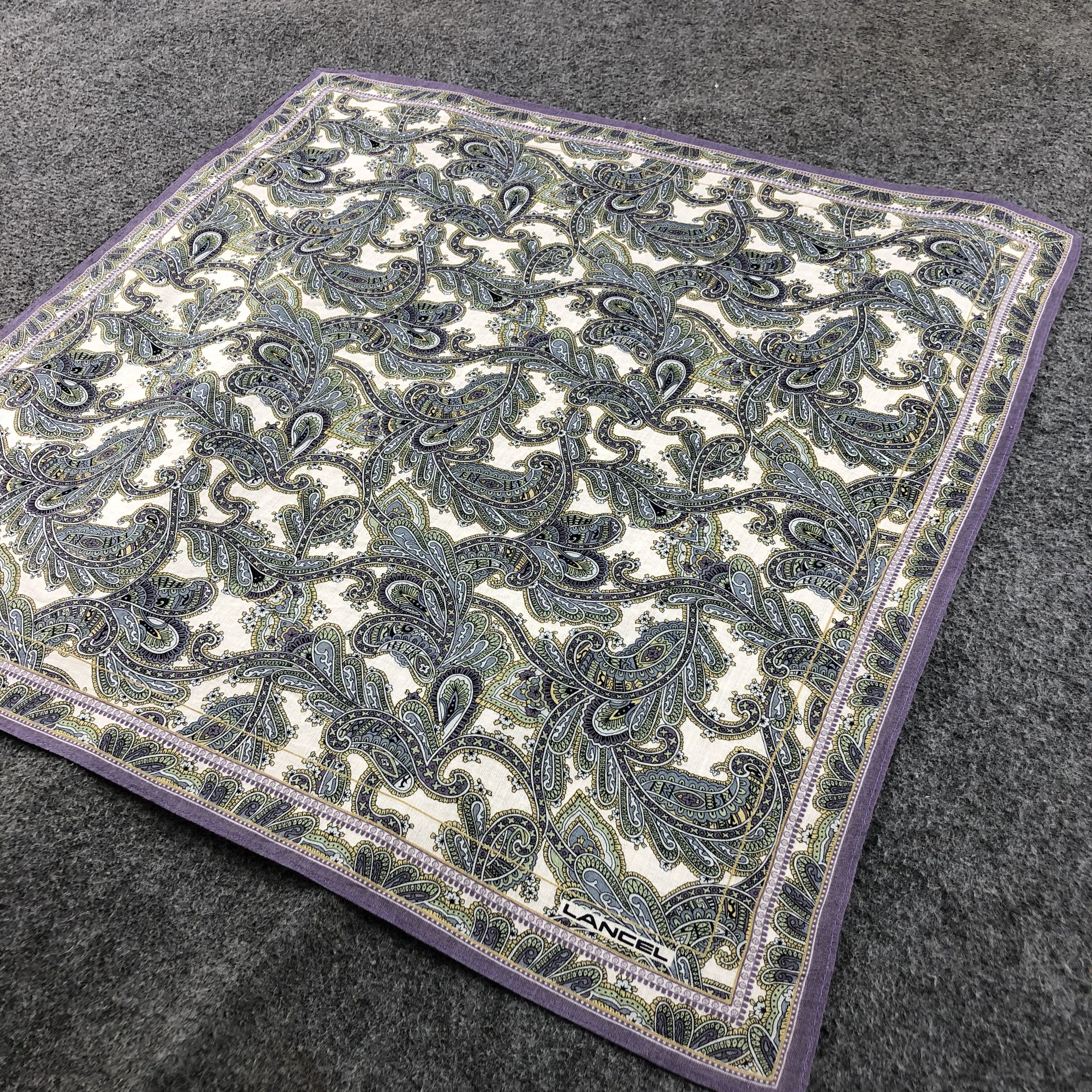 Lancel × Vintage Lancel Paisley Handkerchief Neckerchief Bandana H1431 Size ONE SIZE - 4 Thumbnail