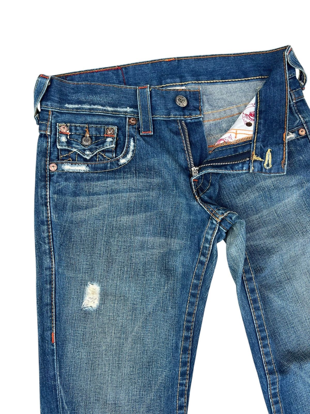 True Religion Vintage 2000s True Religion JOEY Distress Denim Flare Jeans Size US 30 / EU 46 - 8 Thumbnail