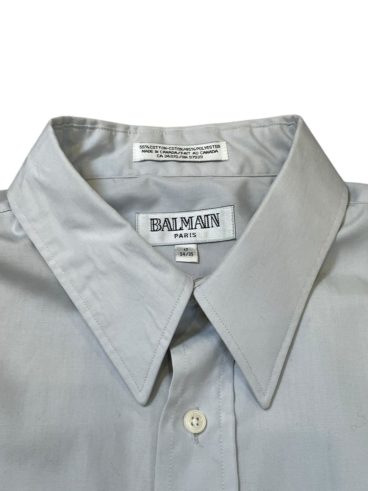 Balmain 1990s Balmain Paris Classic Grey Button-Up Shirt (L) Size US L / EU 52-54 / 3 - 3 Thumbnail