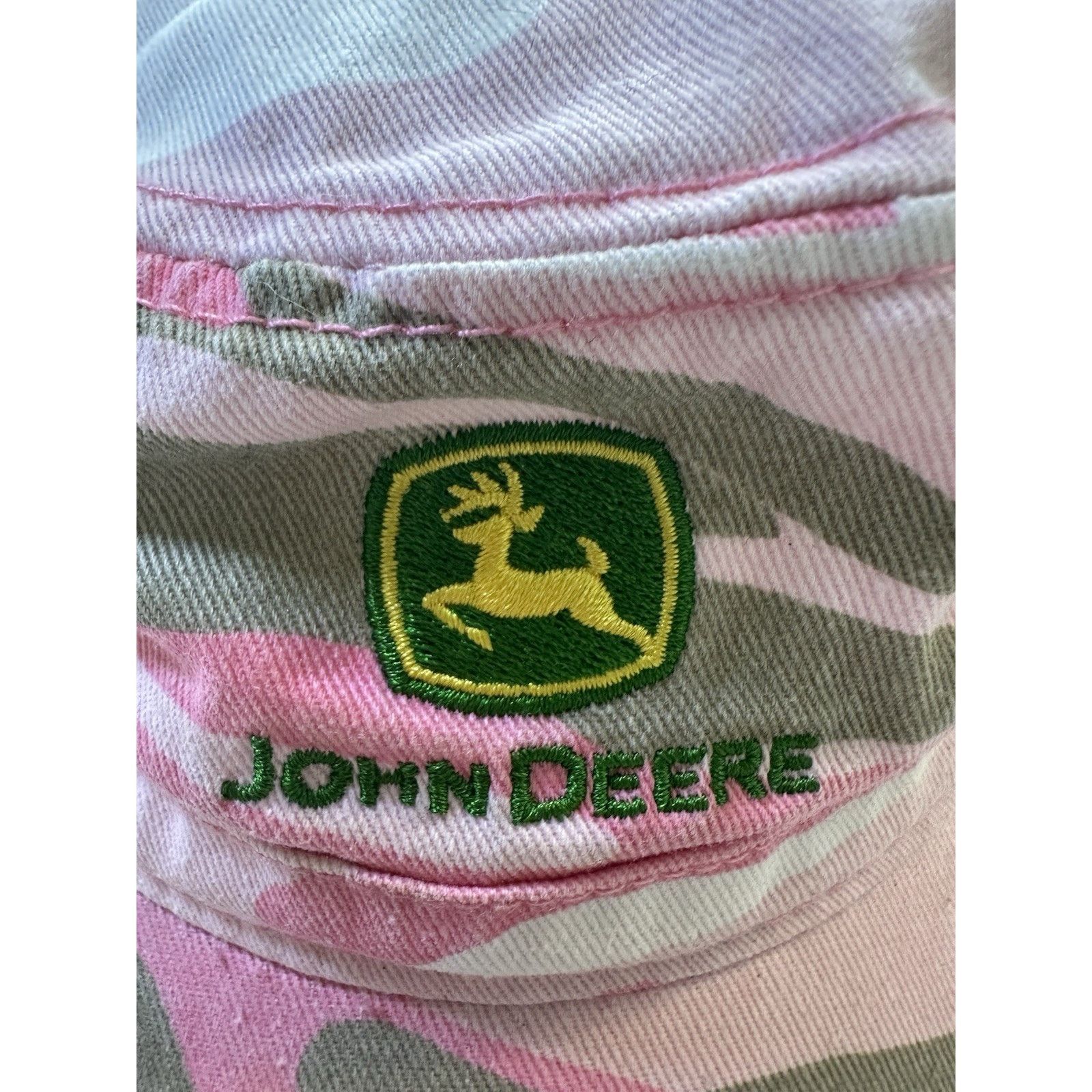 John Deere John Deere Pink Camo Military Cap/Hat L/XL Strap Back 2011 Size ONE SIZE - 17 Thumbnail