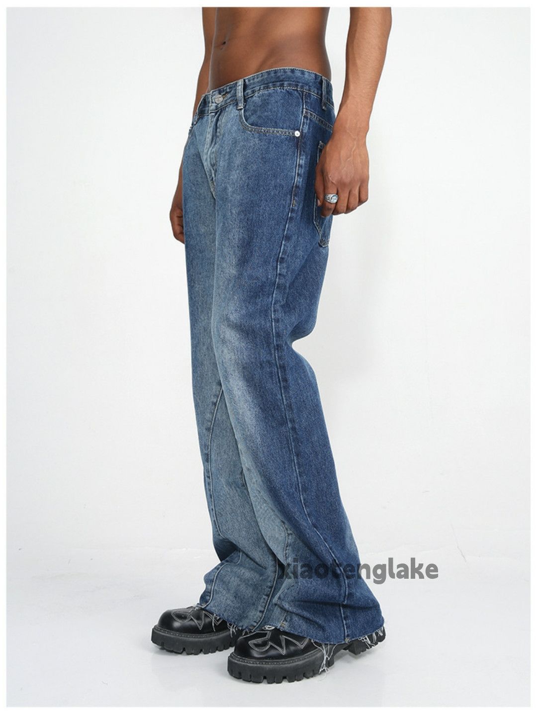 Jean × Vintage washed faded punk grunge tie dye grunge flared jeans Size US 32 / EU 48 - 2 Thumbnail
