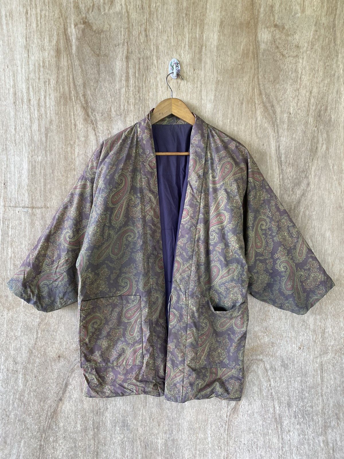 Japanese Brand × Vintage 👘SALE👘VINTAGE KIMONO DOWN STYLE PAISLEY DESIGN Size US L / EU 52-54 / 3 - 3 Thumbnail