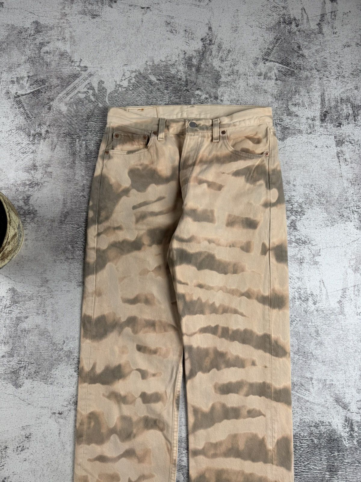 Levi's LEVI’S VINTAGE W30 L32 CUSTOM 1 OF 1 TIE DYE STRIPED DENIM STRAIGHT JEANS TROUSERS Size 30" / US 8 / IT 44 - 14 Thumbnail