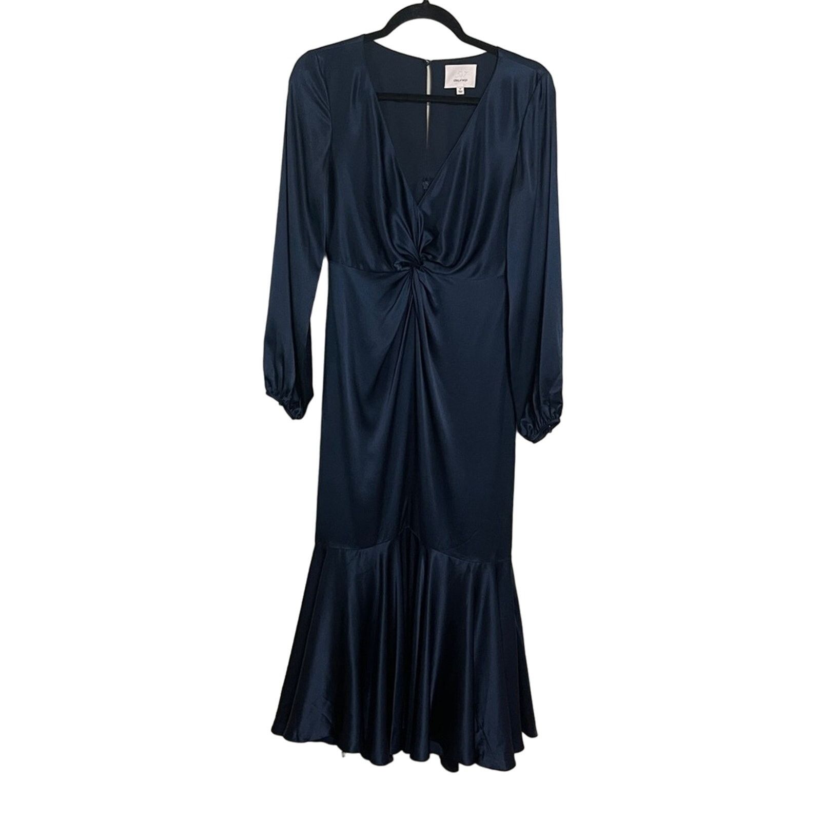 Cinq a Sept CINQ A SEPT VELDA DRESS PEACOCKBLUE SILK MIDI SIZE 0/XS Size XS / US 0-2 / IT 36-38 - 5 Thumbnail