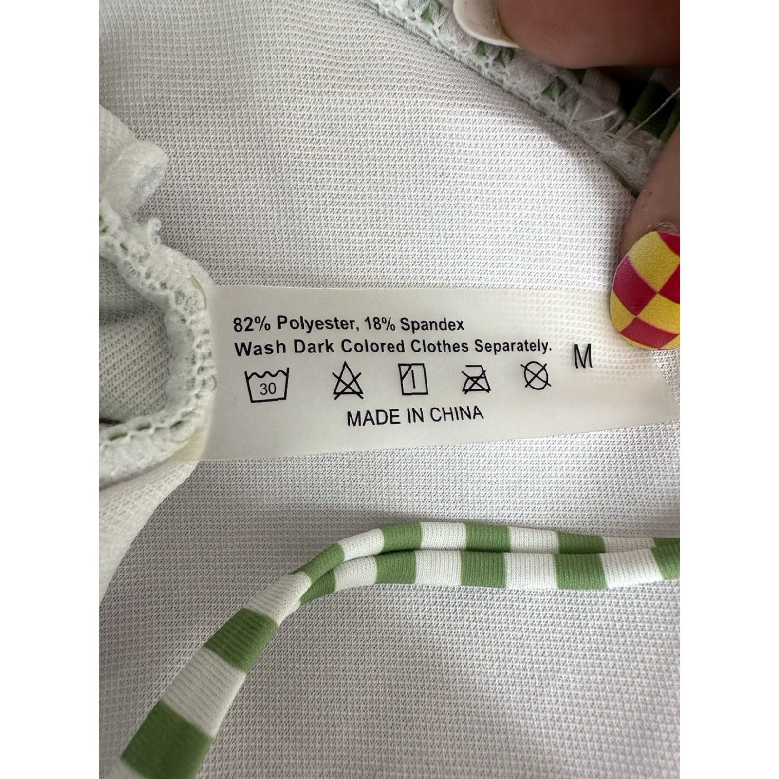 Shein Shein Womens Bikini Two Piece Green White Striped Padded M Swimwear Beach Stripes Adjustable Bandeau Adult Womens Size ONE SIZE - 4 Thumbnail