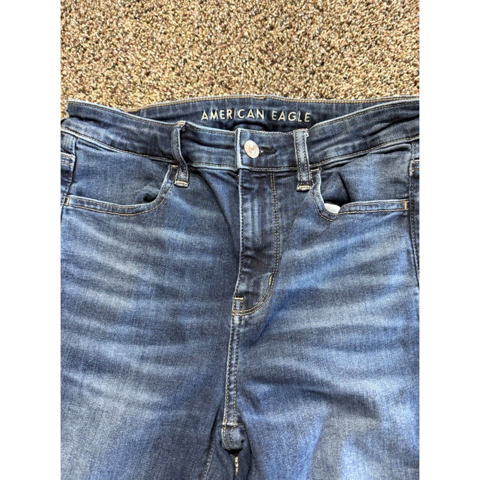 American Eagle Outfitters American Eagle Women's Jeans 8 Tall Long Blue & Khaki Jegging Lot Of 2 Size 30" / US 8 / IT 44 - 3 Thumbnail