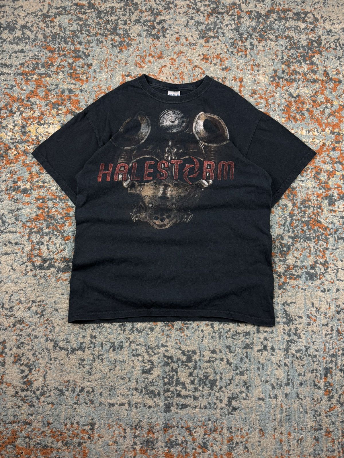Band Tees × Vintage Vintage 00s Halestorm gas mask graphic rock metal band tee Size US M / EU 48-50 / 2 - 1 Thumbnail