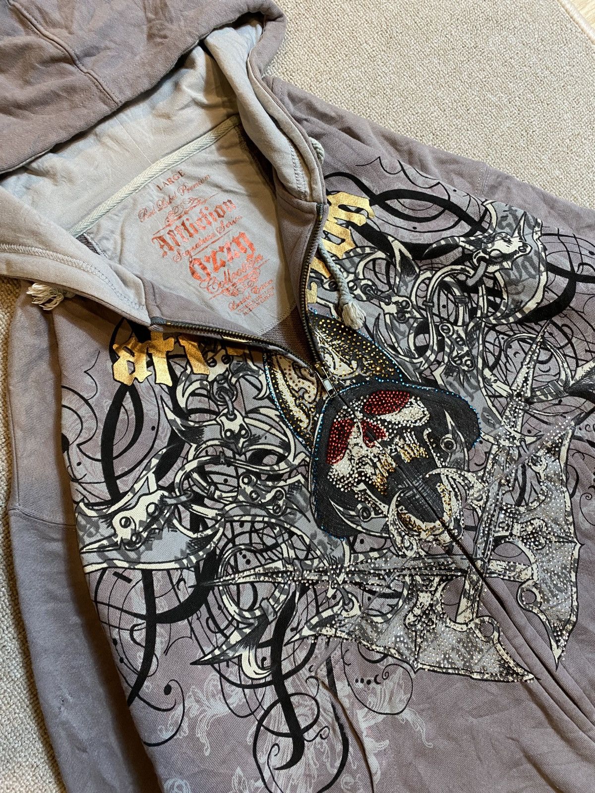 Affliction × Ozzy Osbourne × Vintage Affliction X Ozzy Osbourne Signature Series Grunge Swarovski Size US XL / EU 56 / 4 - 2 Thumbnail