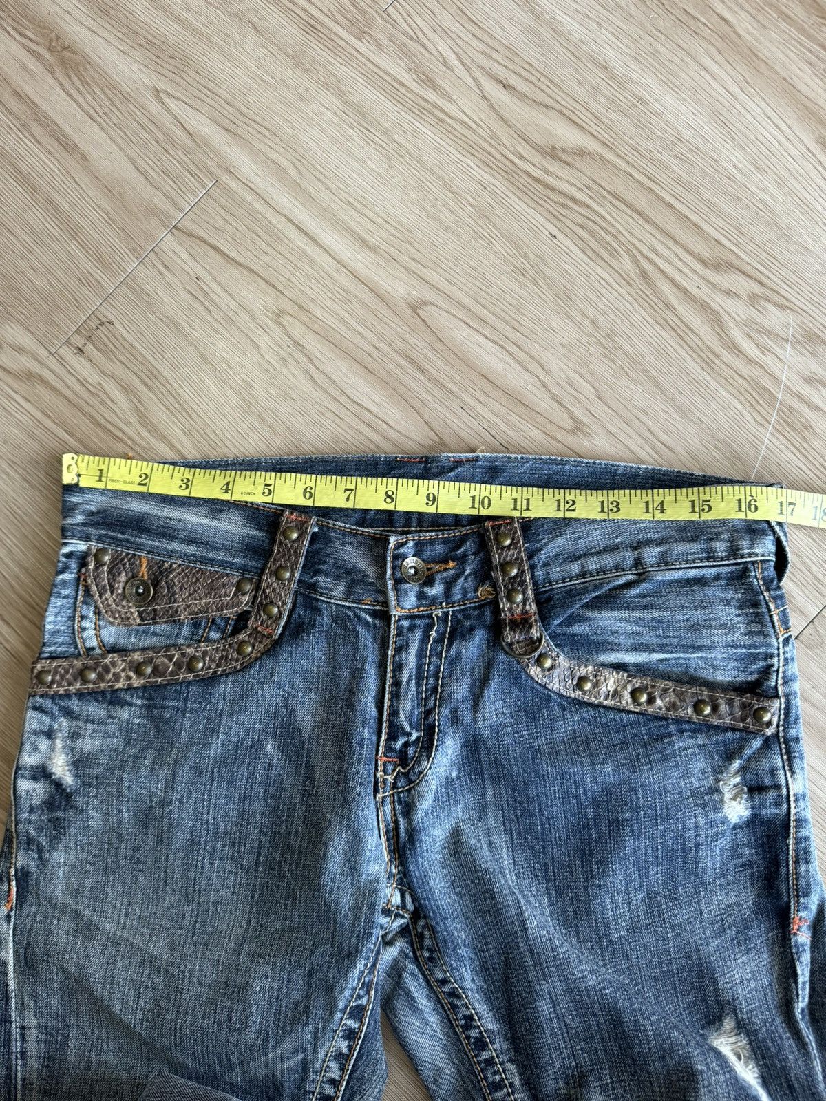 Japanese Brand XX Semantic Design Snake Skin Laces Riot Punk Flared Denim Size US 34 / EU 50 - 15 Thumbnail