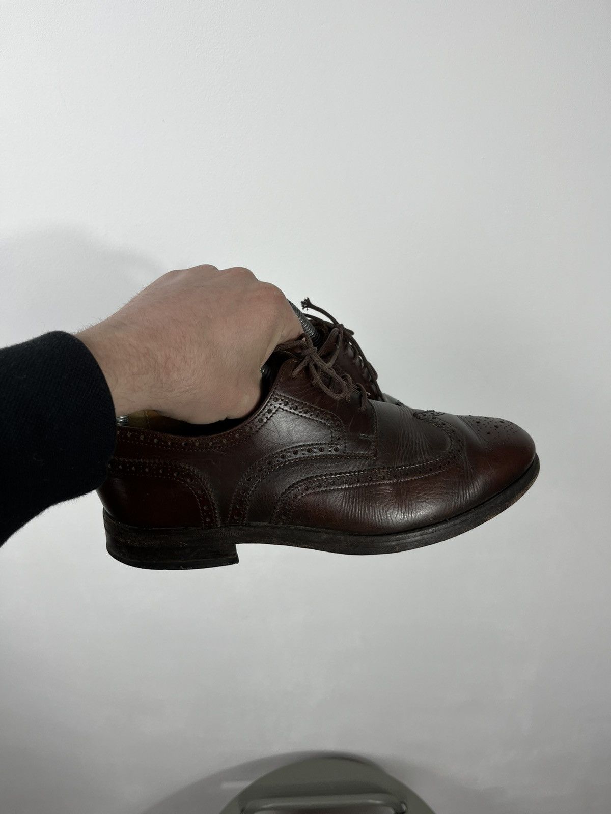 Leather Vintage Brown Leather Brogue Oxford Shoes US 8 Men Size US 8 / EU 41 - 14 Thumbnail