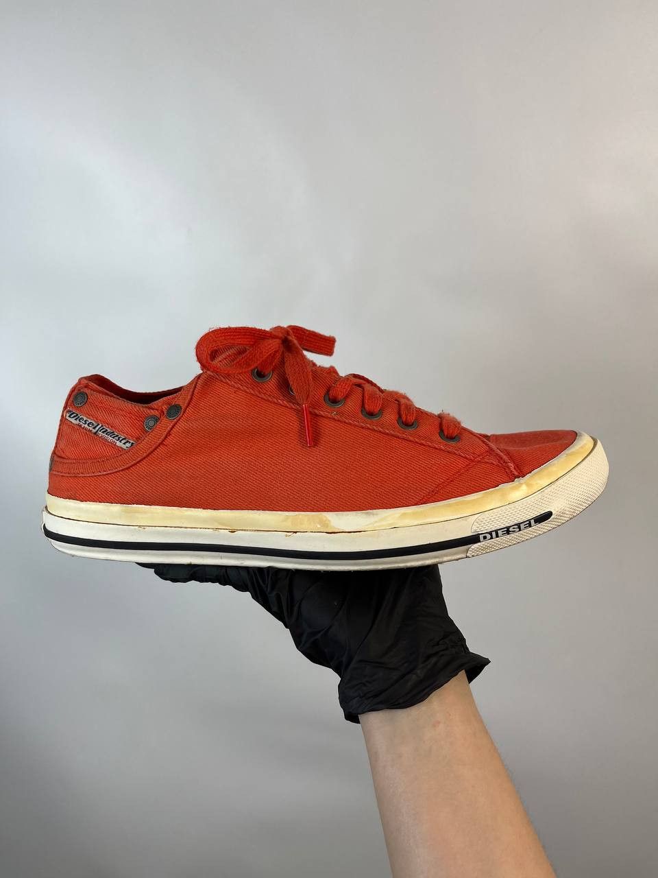 Diesel DIESEL Exposure Low Red Canvas Sneakers Shoes Men’s Size 10 Size US 10 / EU 43 - 4 Thumbnail