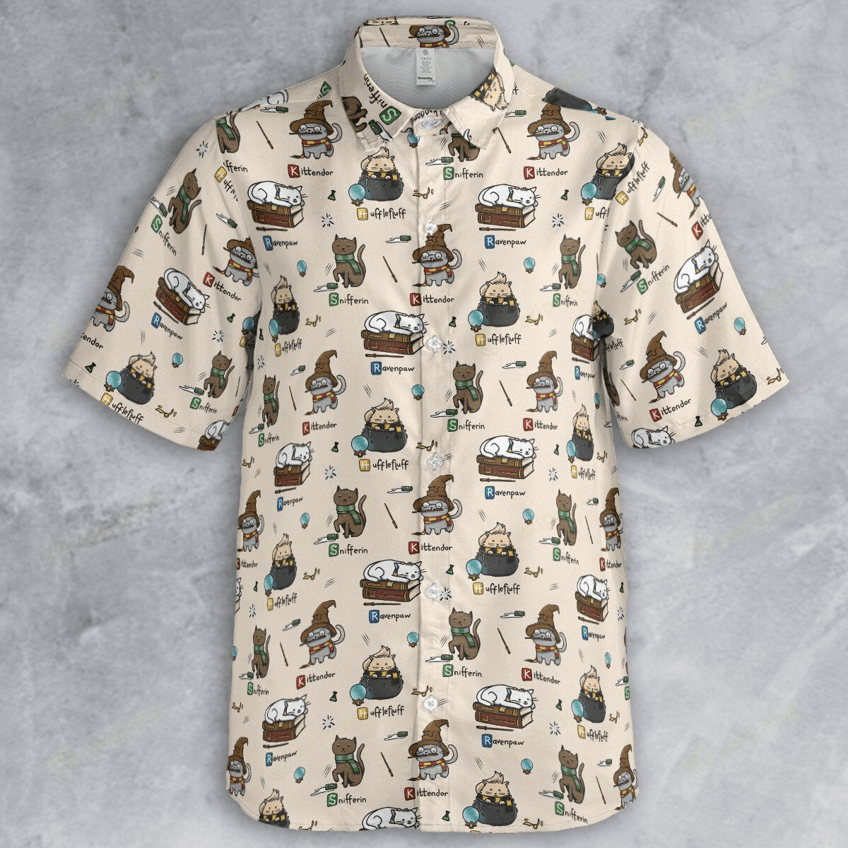 Designer Harry Potter Kitten Funny Button Down Shirt Size US L / EU 52-54 / 3 - 2 Thumbnail