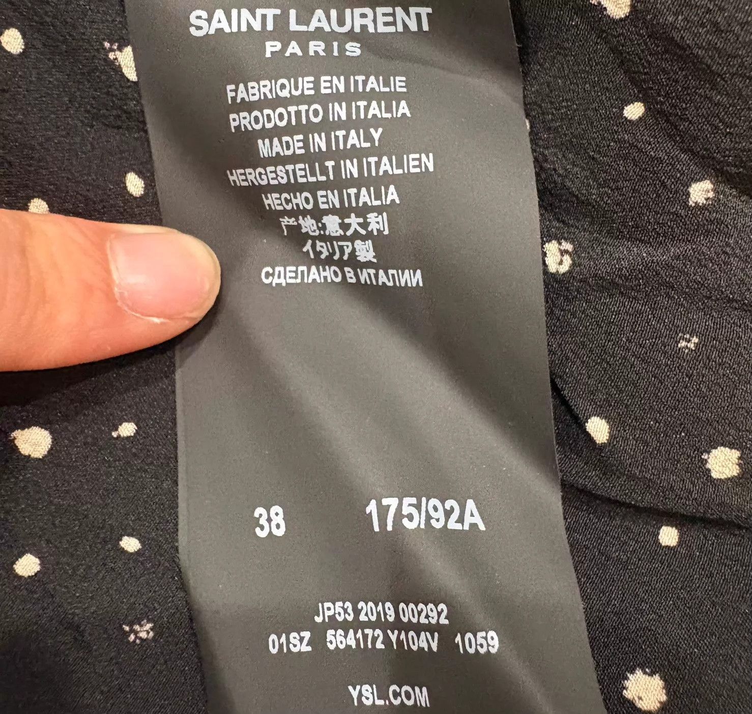 Saint Laurent Paris YSL Black & White Polka Dot Longsleeve Shirt 38 New Size US S / EU 44-46 / 1 - 4 Thumbnail