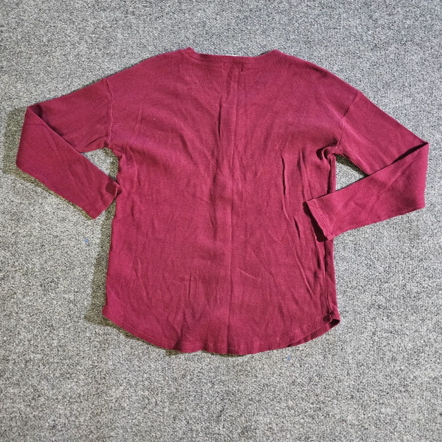 Wrangler Wrangler Cardigan Top Womens M Red Button Waffle Knit Thermal Long Sleeve Shirt Size M / US 6-8 / IT 42-44 - 7 Thumbnail
