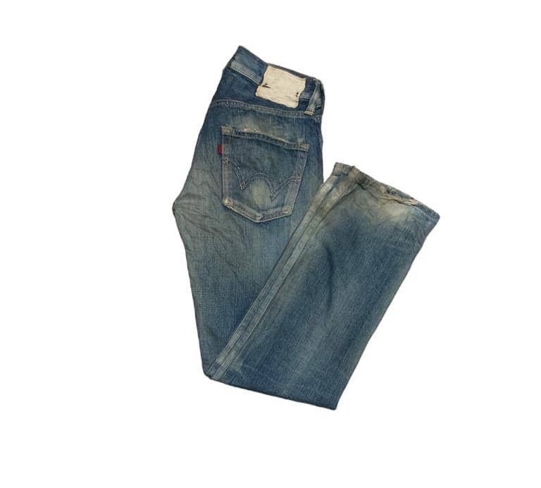 Edwin Vintage Edwin 503 Straight Leg Faded Blue Jeans Size US 30 / EU 46 - 2 Thumbnail
