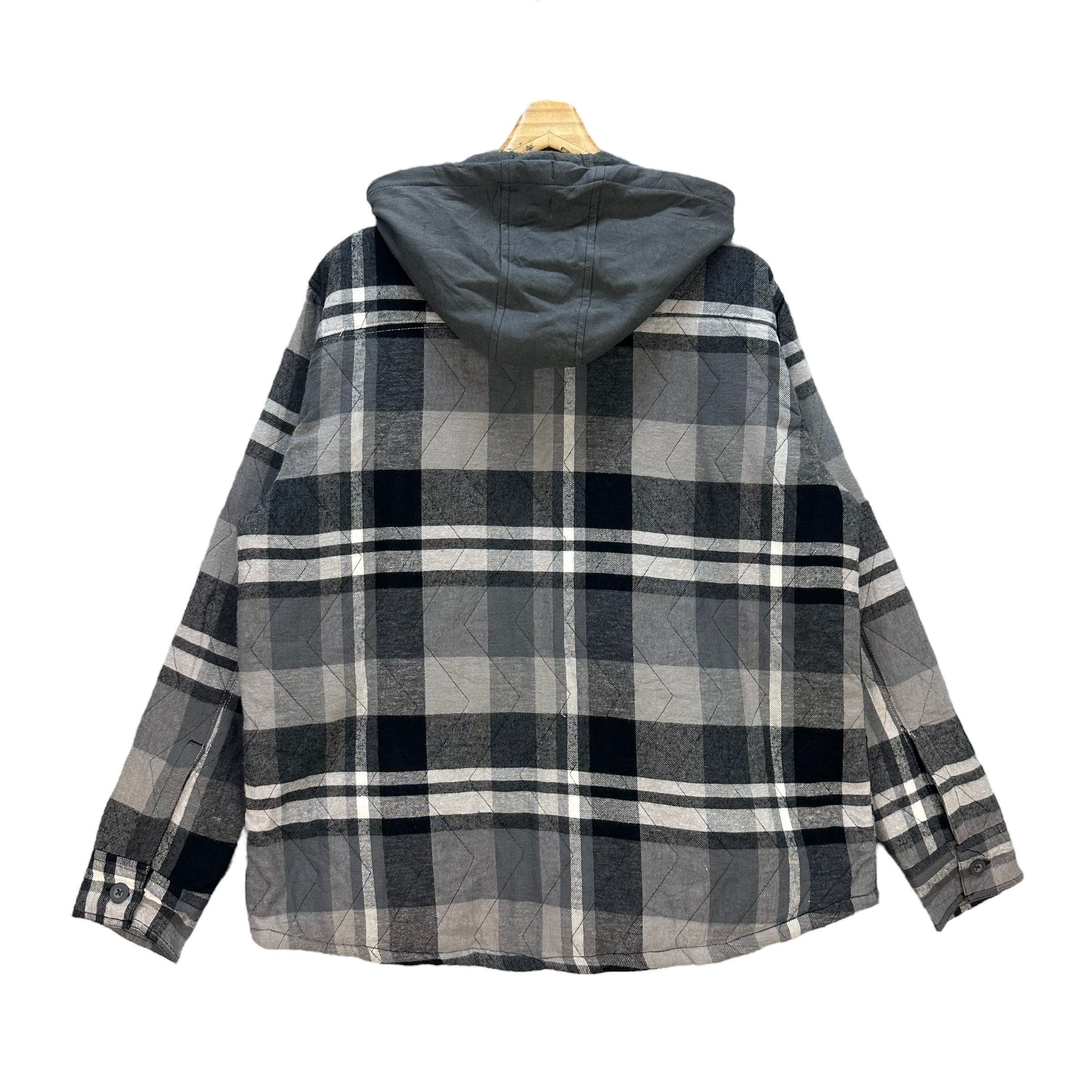 Flannel OCEAN PACIFIC CHECKED TARTAN HOODED JACKET #8819-003 Size US L / EU 52-54 / 3 - 9 Thumbnail
