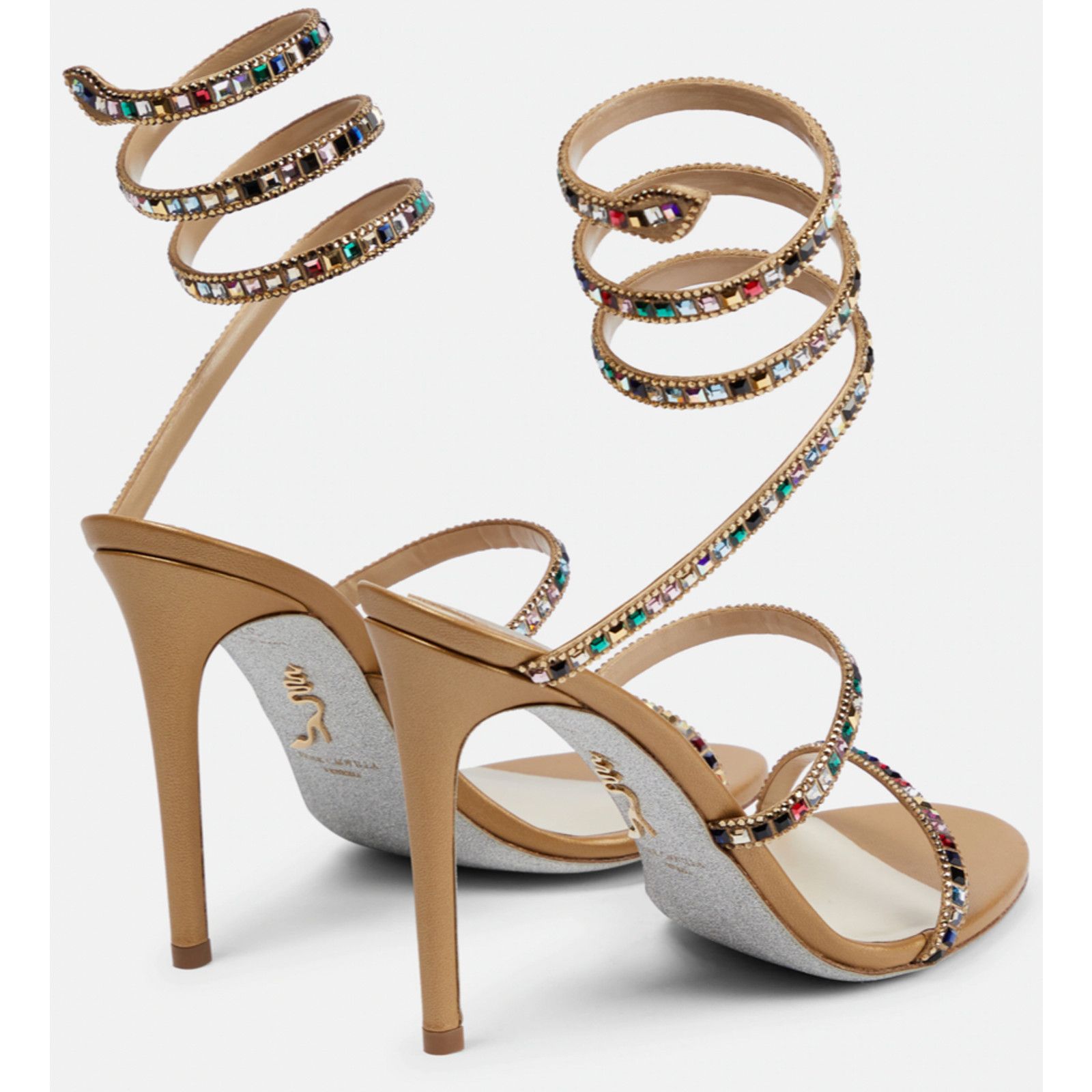 Rene Caovilla Cleo Crystal Ankle Strap Sandal Heel Pump 37.5 Size US 7.5 / IT 37.5 - 10 Thumbnail