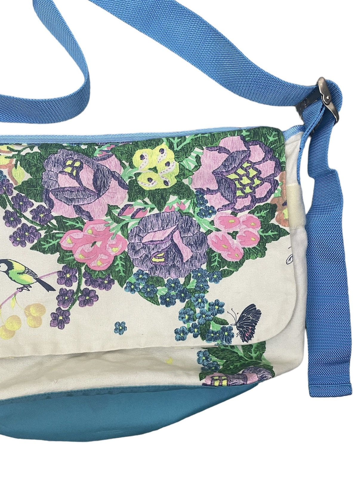 Japanese Brand Bohemians Japan Canvas 7 Art Bag | Bird Floral Ramie Cotton Size ONE SIZE - 9 Thumbnail