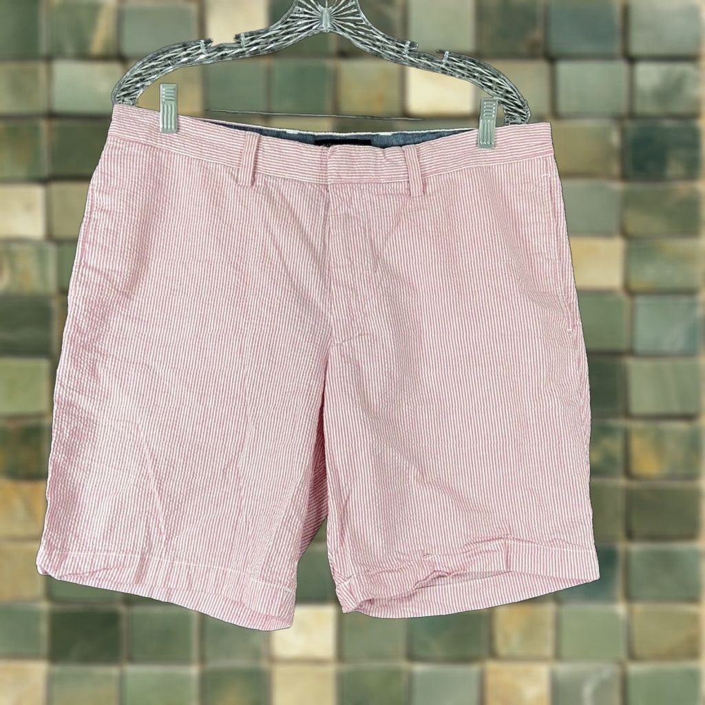 Banana Republic Banana Republic Striped Chino Shorts Pink Men's 34 Size US 34 / EU 50 - 1 Thumbnail
