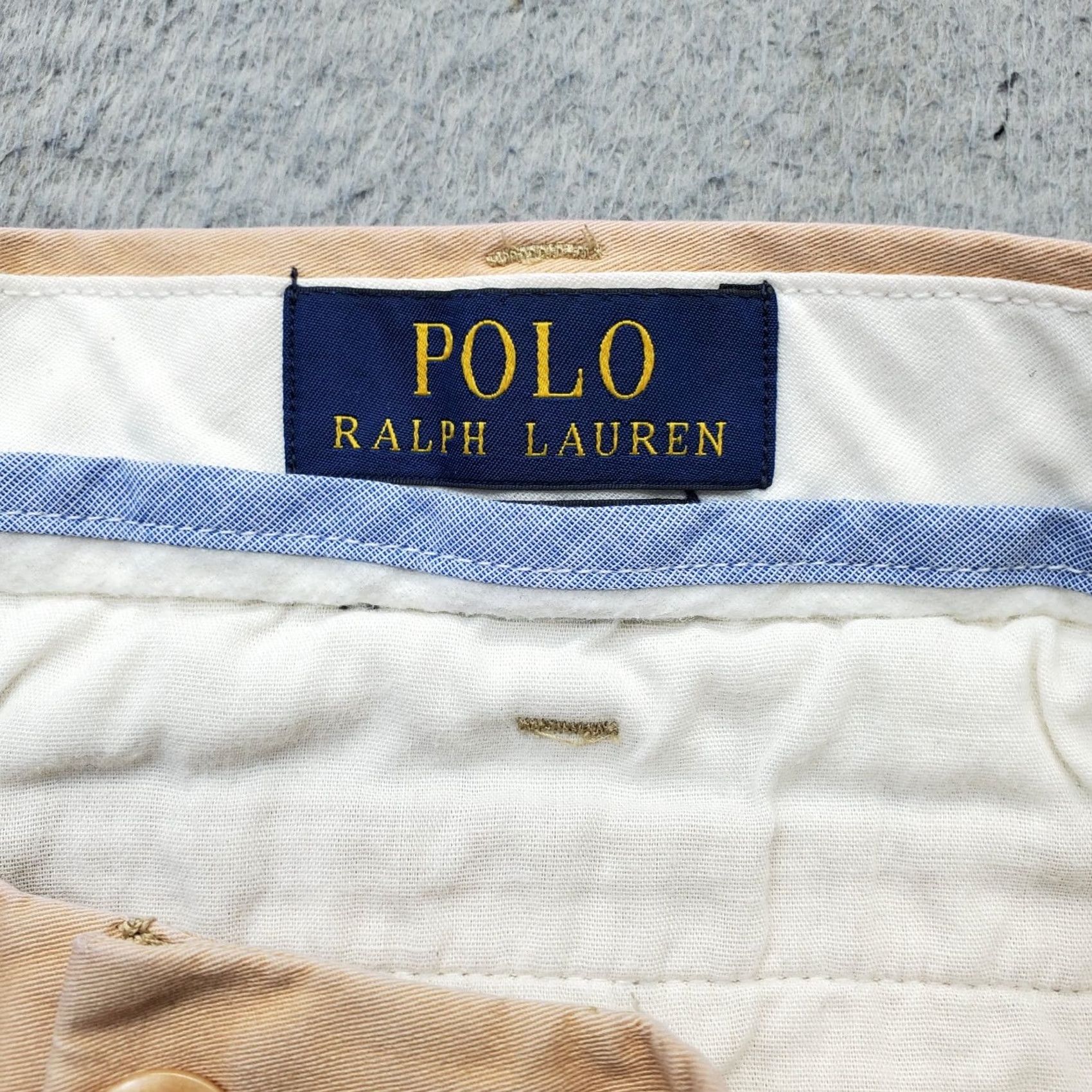 Polo Ralph Lauren Polo Ralph Lauren Chino Short Mens 36 Tan Cotton Slash Pocket Flat Front Size US M / EU 48-50 / 2 - 6 Thumbnail