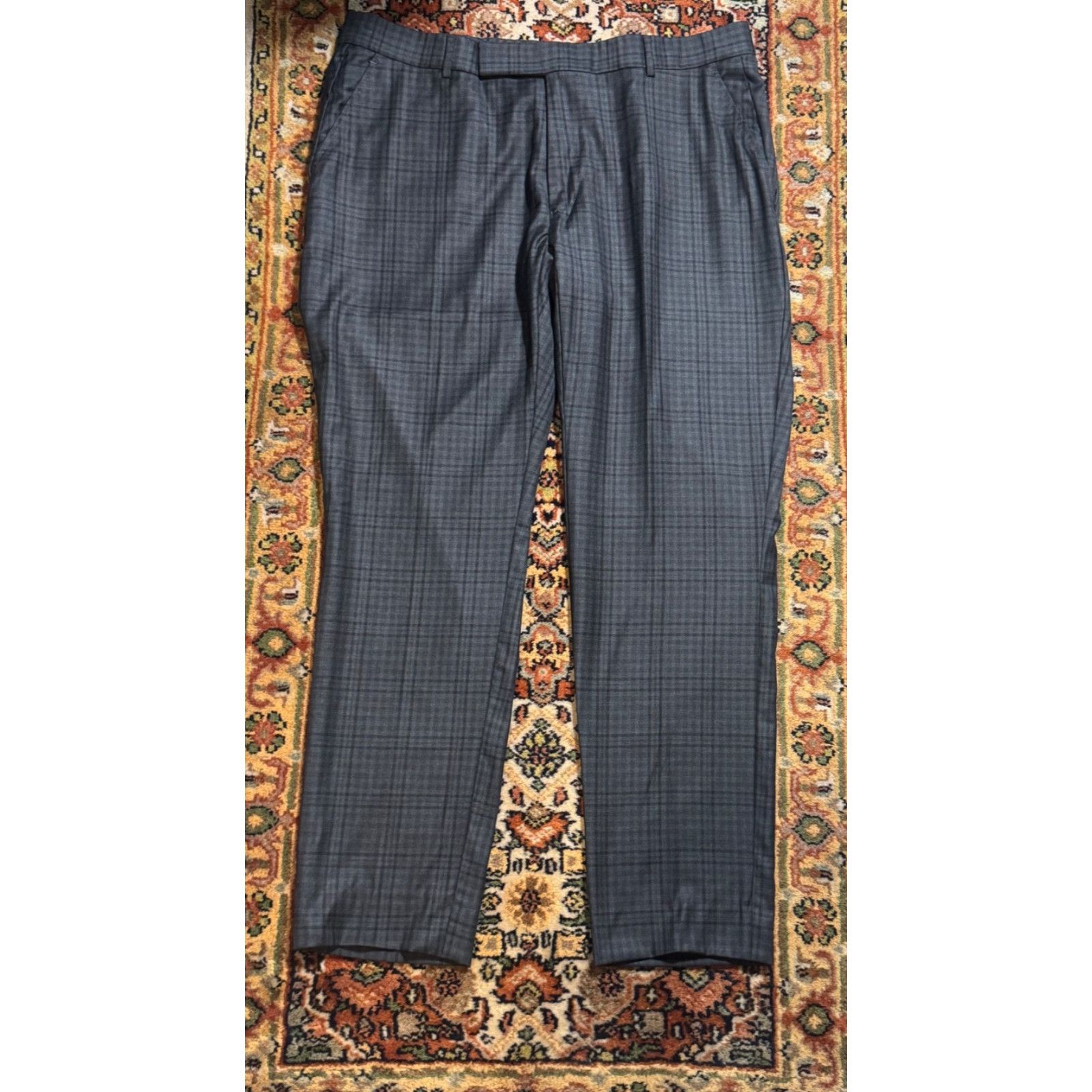 Tom Ford Tom Ford Gray Plaid Flannel Trousers 58R 37x30.5 Pants Wool Size 38R - 2 Thumbnail