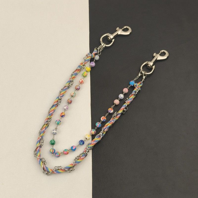 Japanese Brand × Jewelry Two-Layer Colorful Rope Pants Chain Stainless Steel Size ONE SIZE - 5 Thumbnail