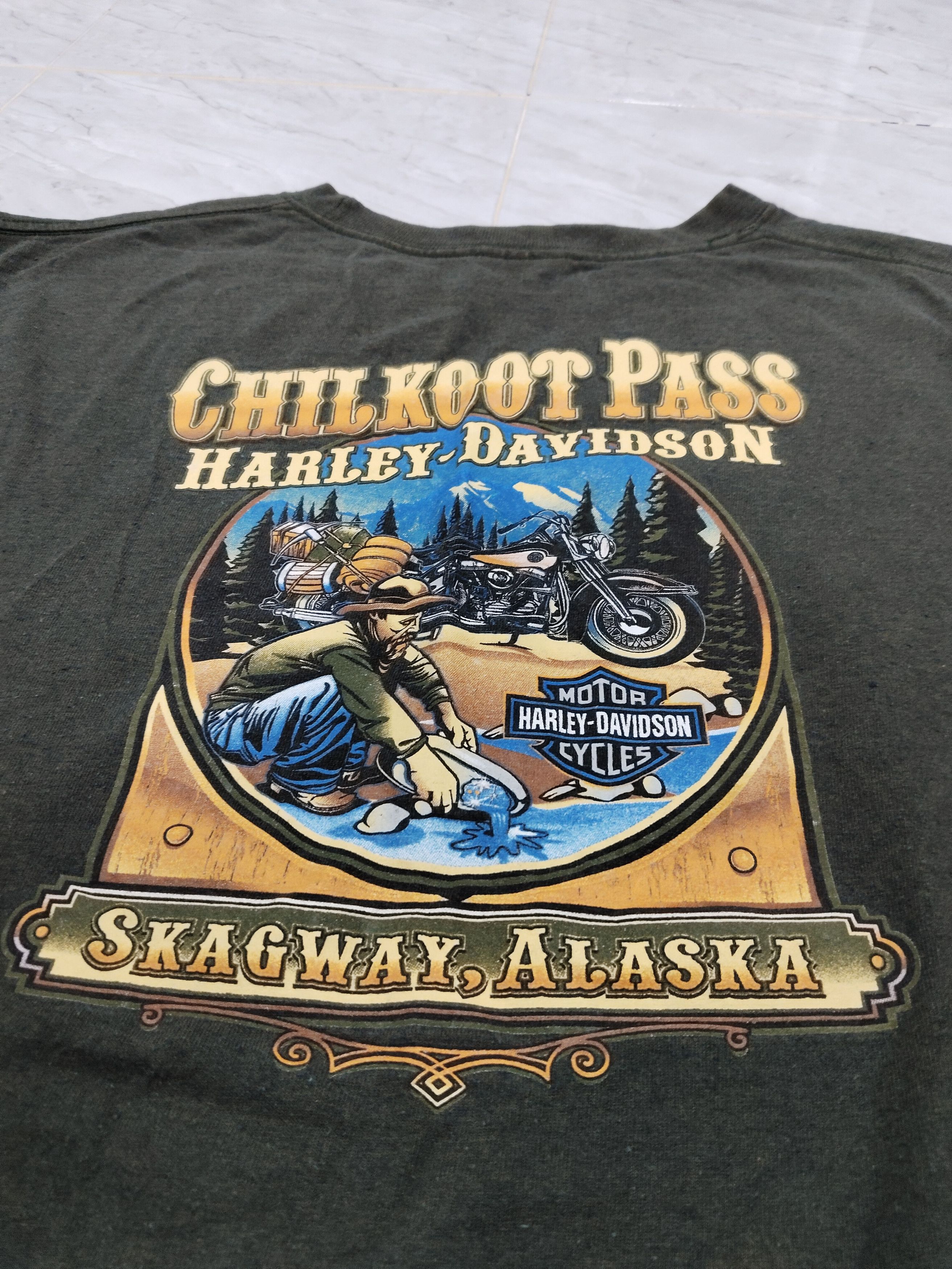 Cowboy Equipment × Harley Davidson × Vintage Vintage 90s Harley Davidson Skagway Alaska LSleeve T-Shirt Size US XL / EU 56 / 4 - 4 Thumbnail