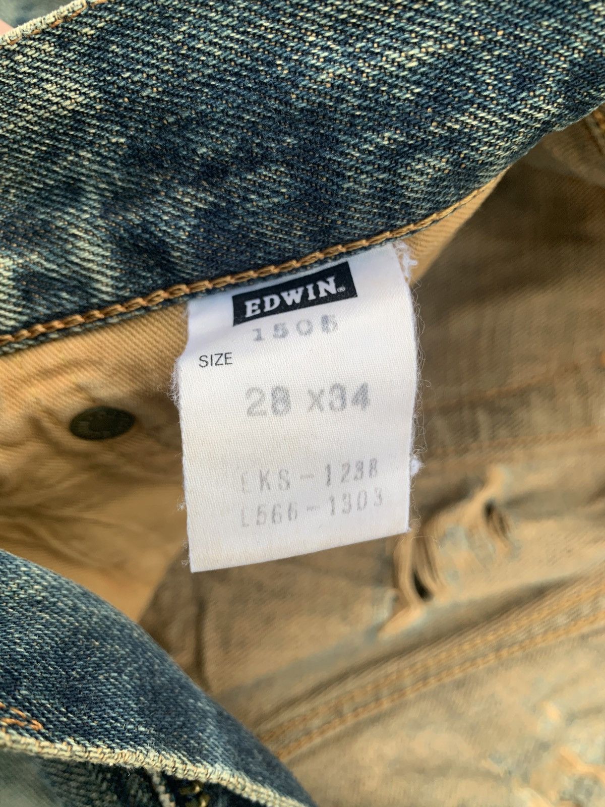 Edwin VINTAGE EDWIN 505 SELVEDGE BAGGY RUSTY DISTRESSED DENIM Size US 28 / EU 44 - 15 Thumbnail