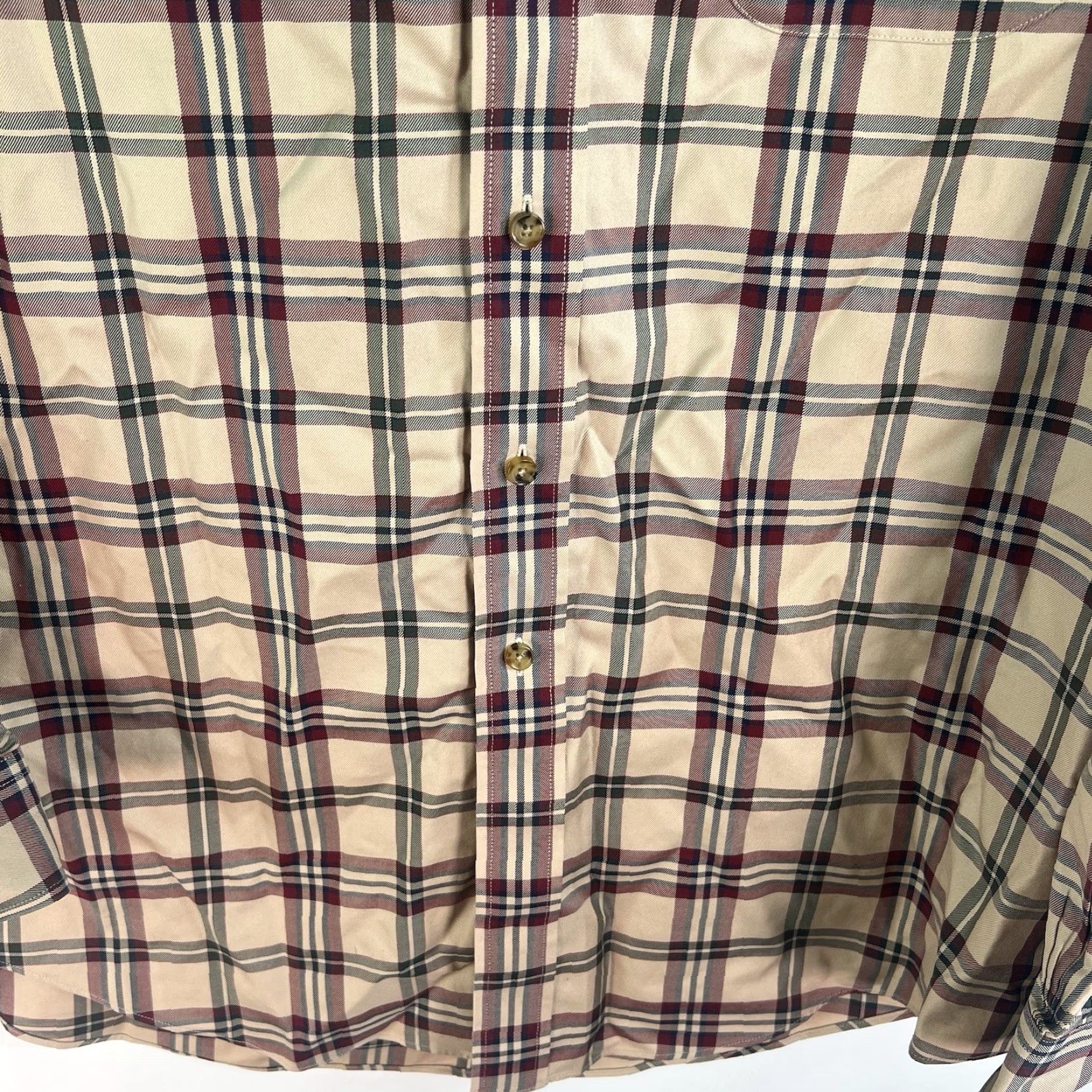 Brooks Brothers Brooks Brothers Plaid Button-Up Shirt Mens XL Tan/Red Long Sleeve Size US XL / EU 56 / 4 - 3 Thumbnail