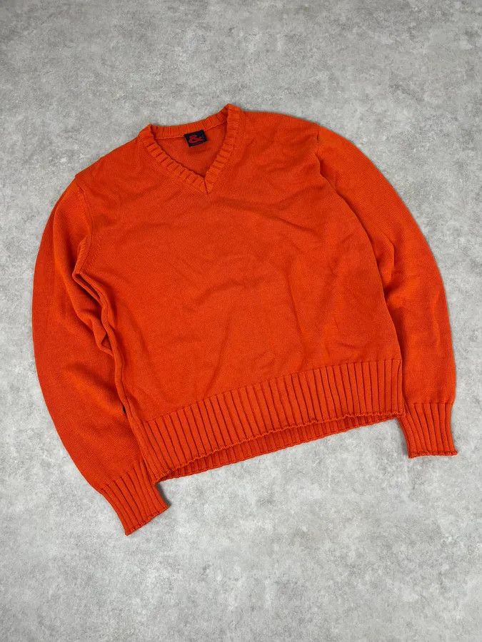 Dolce & Gabbana 1990s Dolce & Gabbana Orange V Neck Wool Sweater Size US M / EU 48-50 / 2 - 4 Thumbnail
