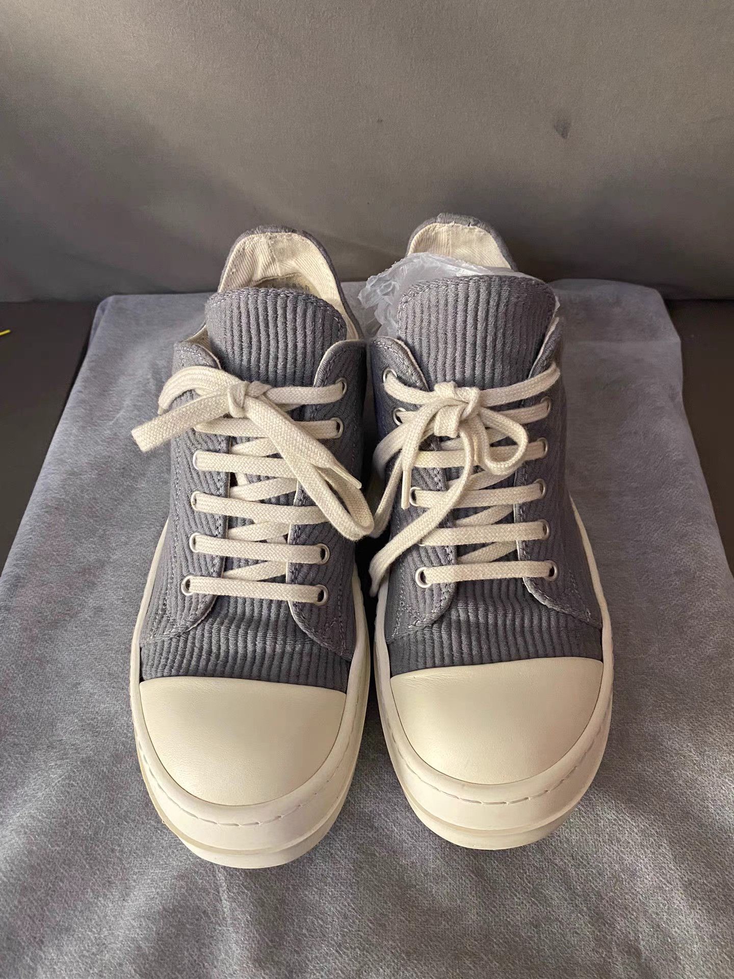 Rick Owens Rick Owens grey corduroy sneakers Size US 8.5 / IT 38.5 - 3 Thumbnail