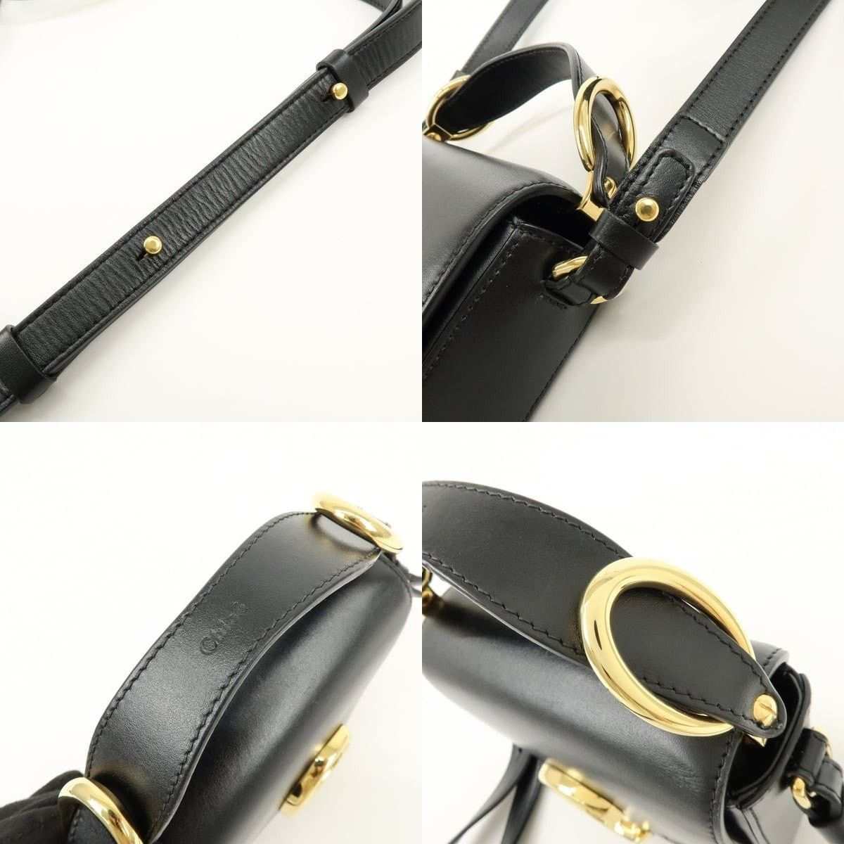 Chloe Chloe C Mini Leather Shoulder Bag Black Size ONE SIZE - 4 Thumbnail