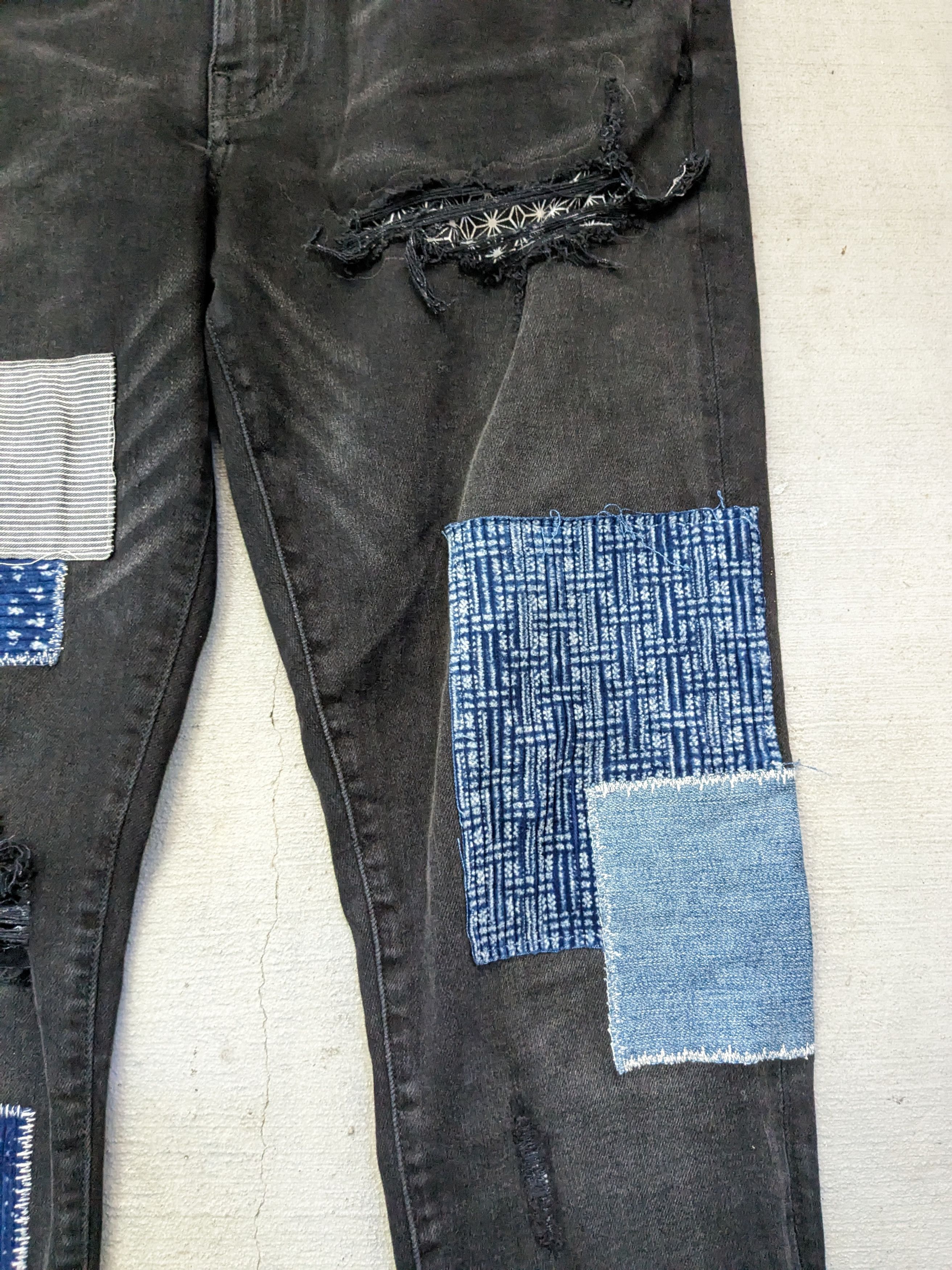 Amiri AMIRI Japanese Repair Denim Jeans Black Size 36 x 35 Slim Size US 36 / EU 52 - 7 Thumbnail