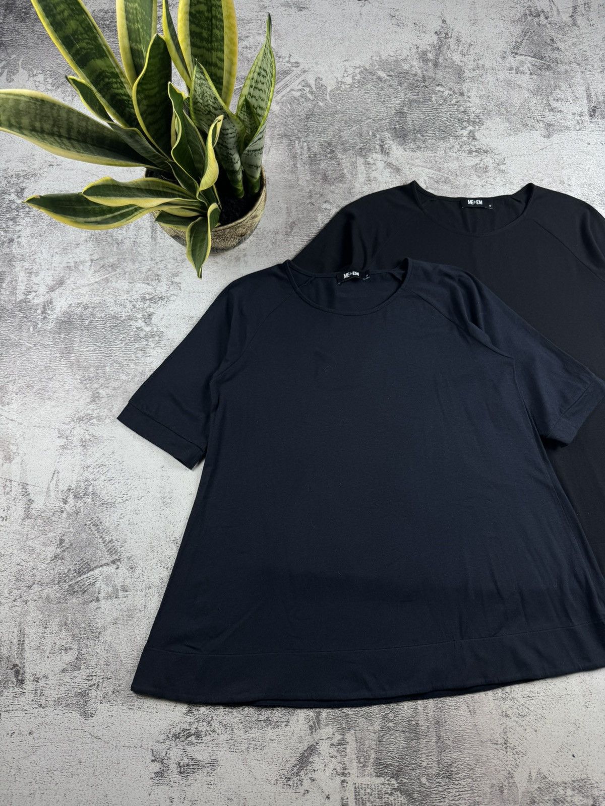 ME+EM 2 Dresses ME+EM Women’s Relaxed Fit T-Midi Casual Shirt Tunic Black Navy 12 Size Size XL / US 12-14 / IT 48-50 - 2 Thumbnail