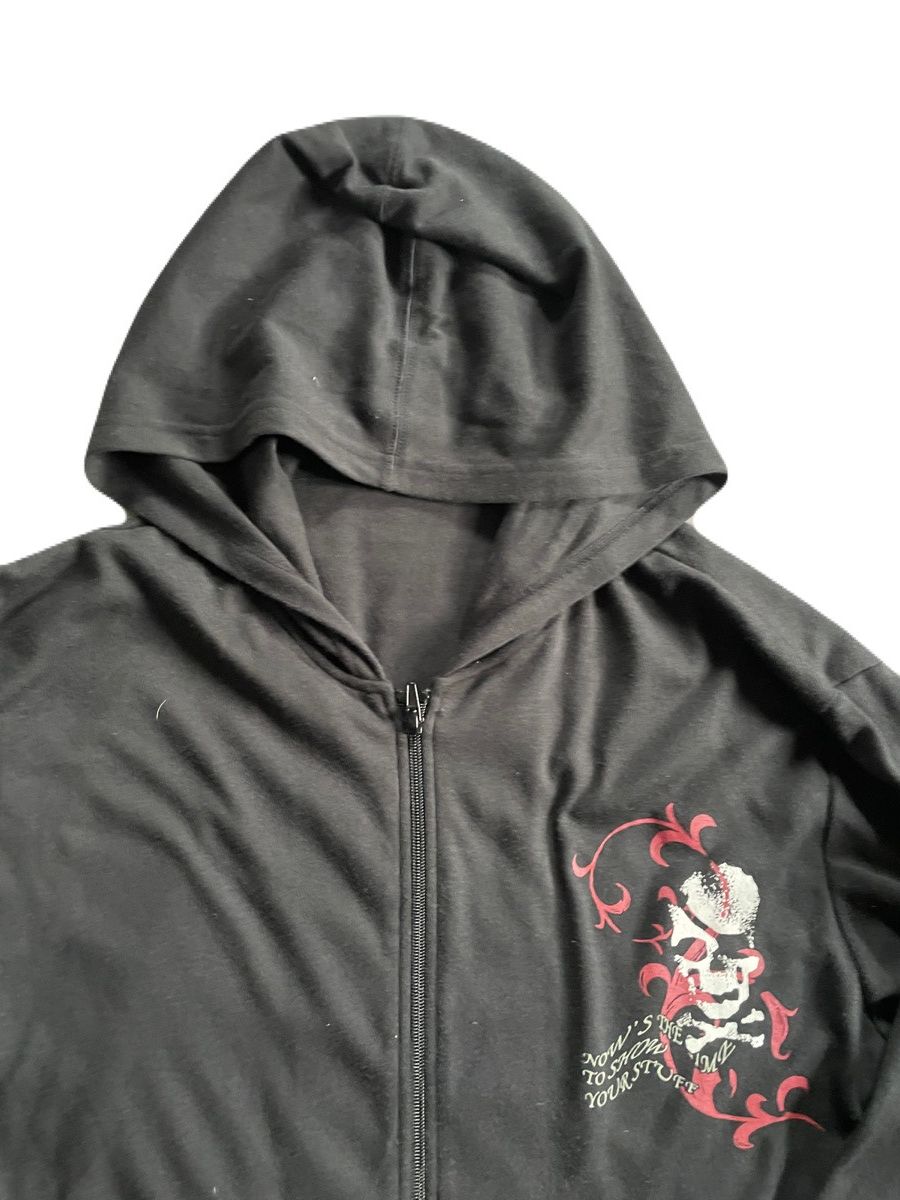 If Six Was Nine 2000s Japanese archive Skull Thorn Poem Zip-Up Hoodie Y2K Size US XL / EU 56 / 4 - 5 Thumbnail