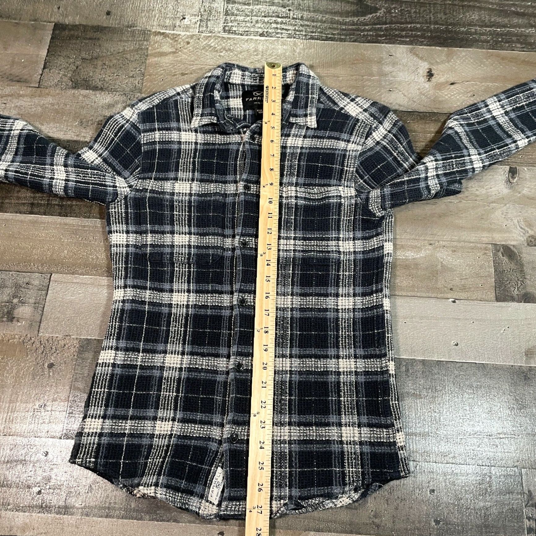 Vintage Farrell Button-Up Shirt Mens S Small Black Plaid Long Sleeve Casual Cotton Flannel, Button, Pockets, Regular Fit Size US S / EU 44-46 / 1 - 6 Thumbnail